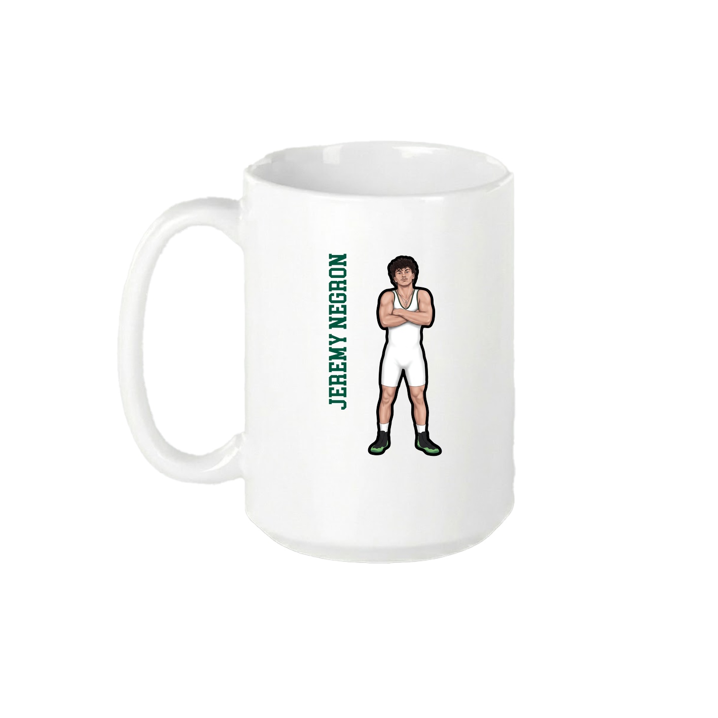 15oz Coffee Mug — Name Vertical in White
