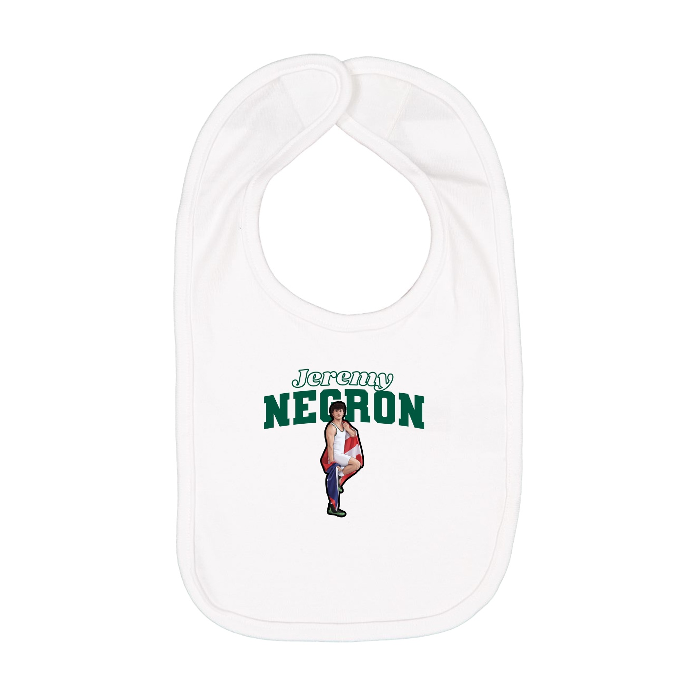 Infant Bib — Name Arch in White