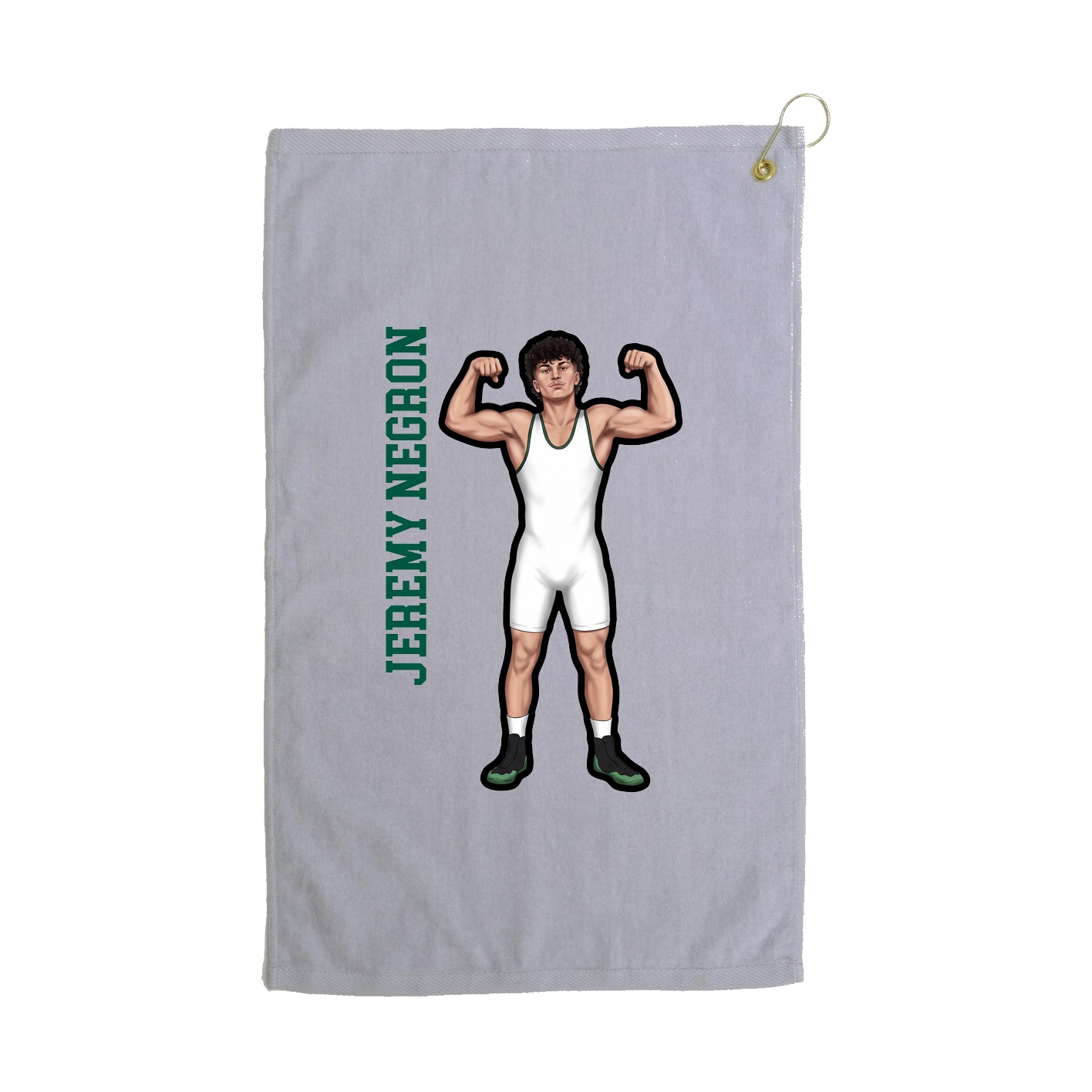Golf Towel — Name Vertical in Grey