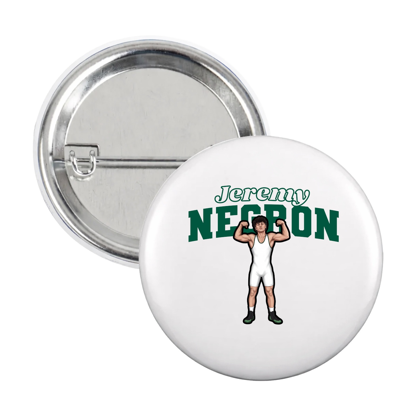 Game Day Button — Name Arch in White