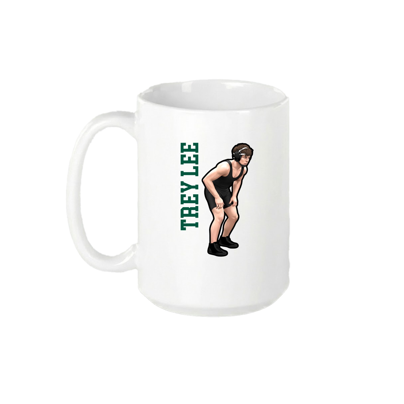 15oz Coffee Mug — Name Vertical in White