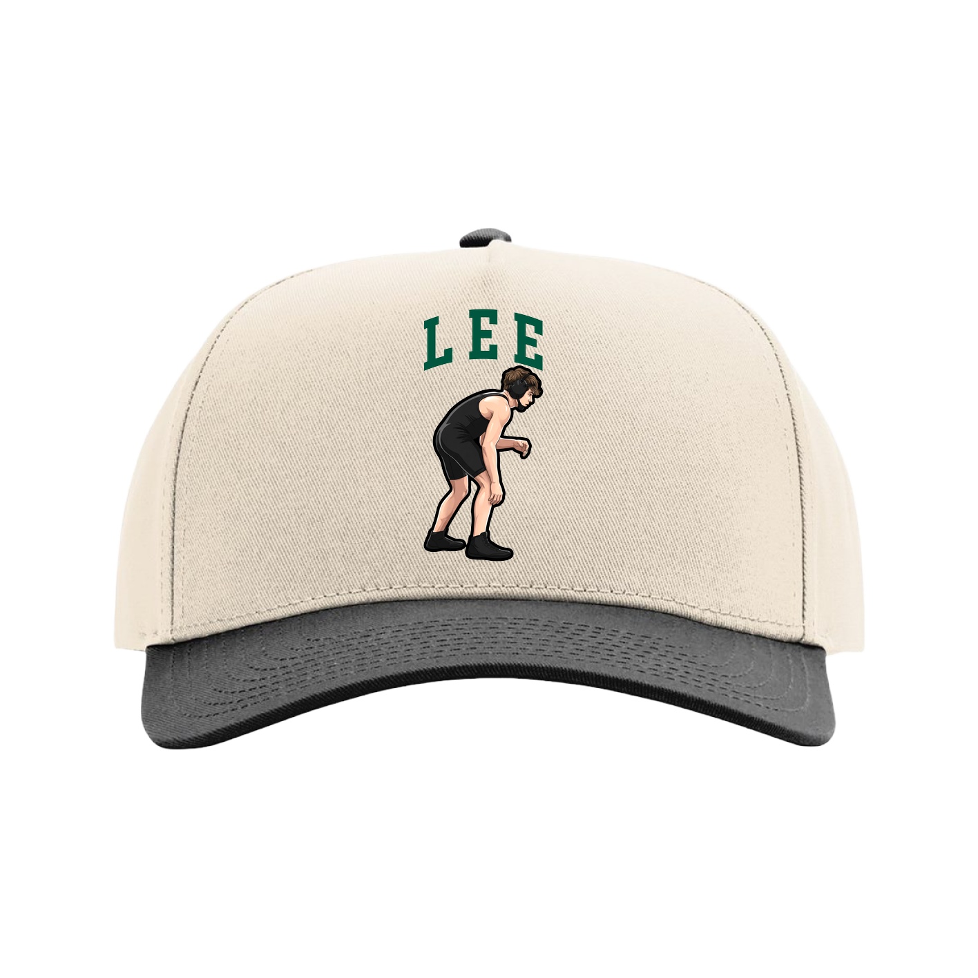 Full Fabric Five-Panel Champ Cap — Shirsey in Cream/Black