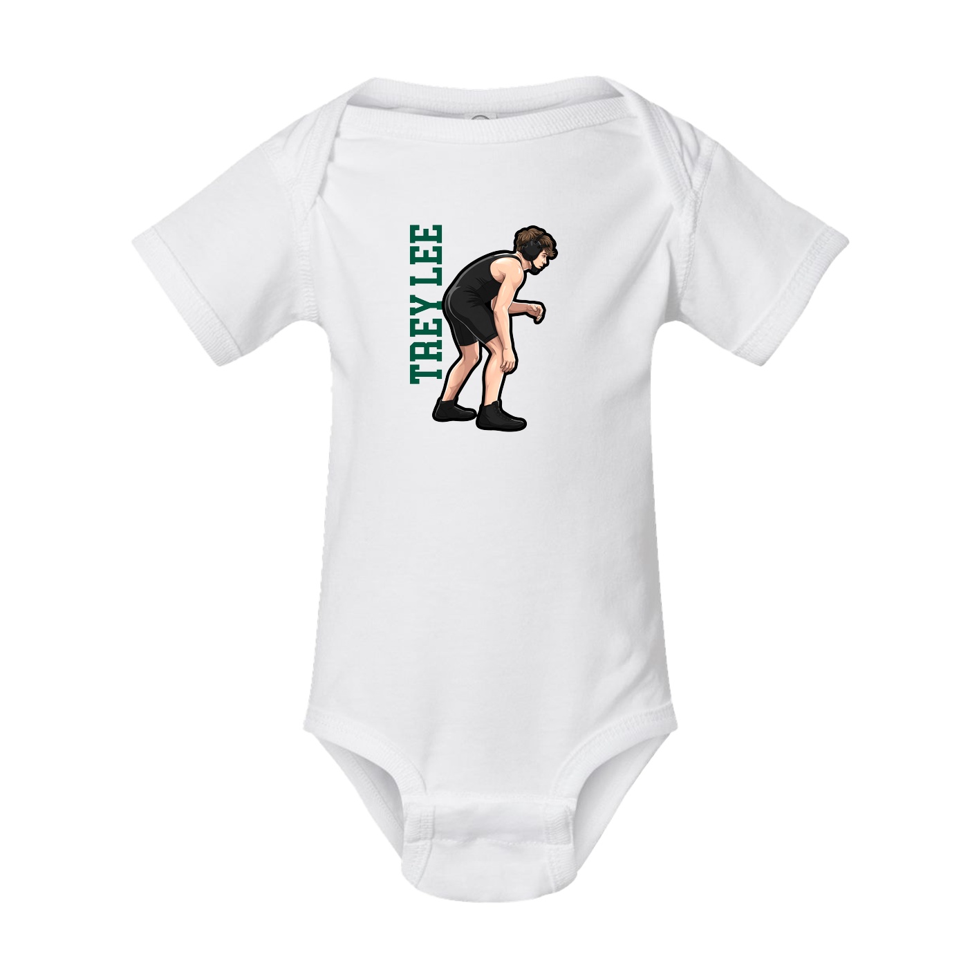 Baby Onesie — Name Vertical in White