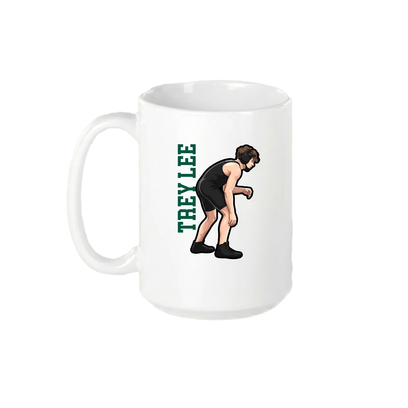 15oz Coffee Mug — Name Vertical in White