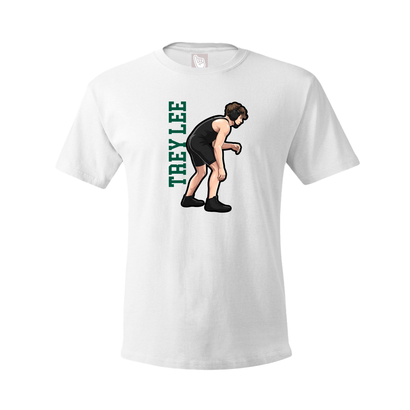 Youth Tee — Name Vertical in White