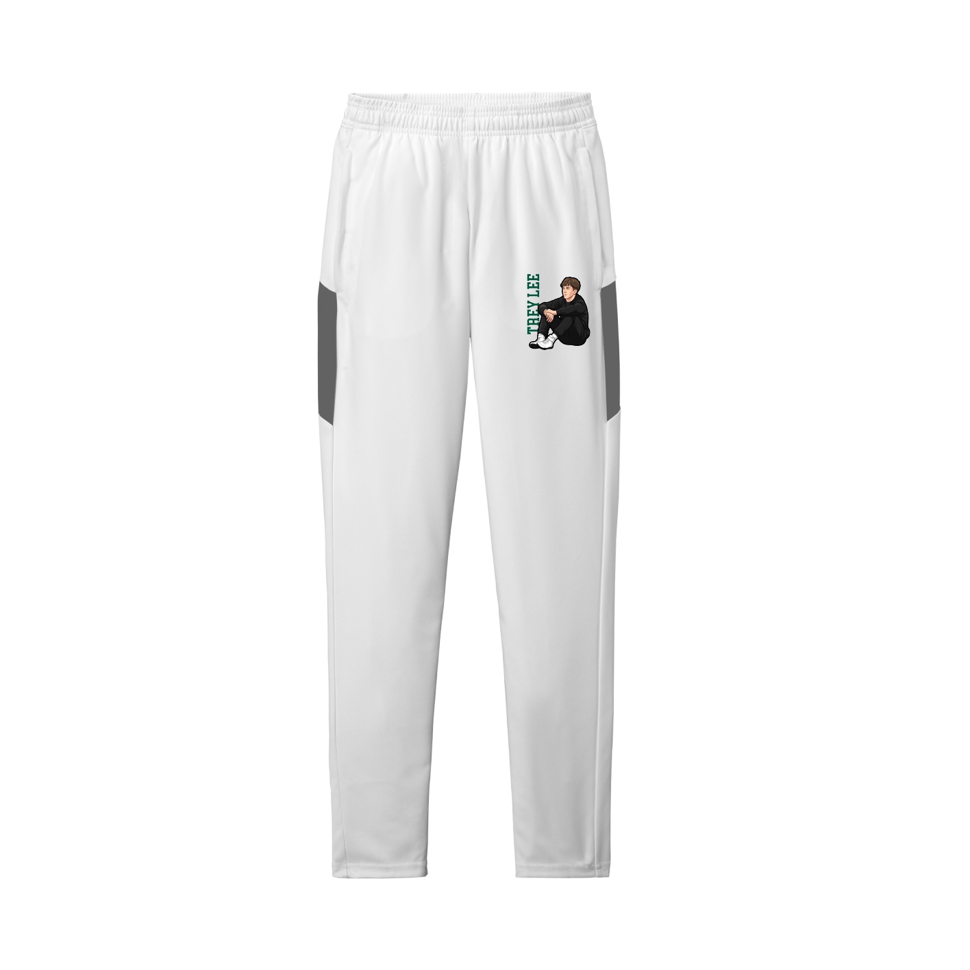Team Travel Pant — Name Vertical in White/Grey