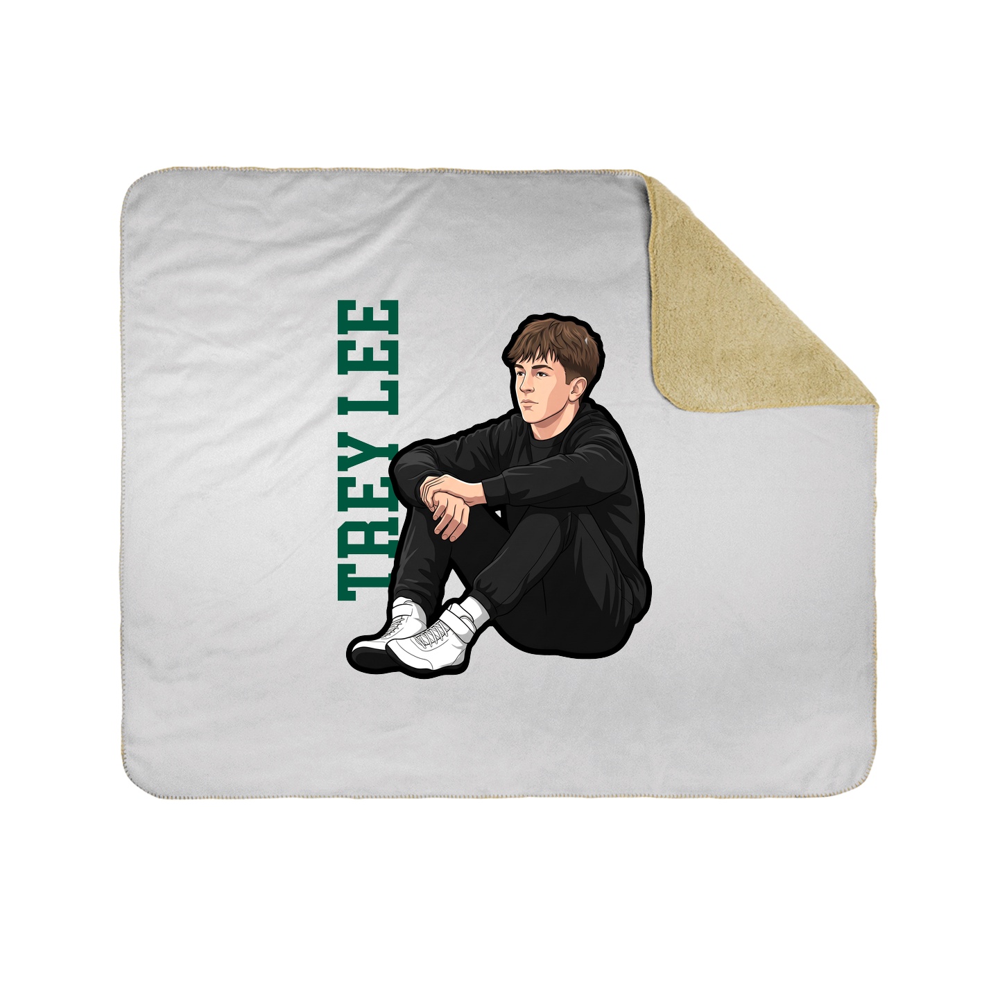 Throw Blanket — Name Vertical in White