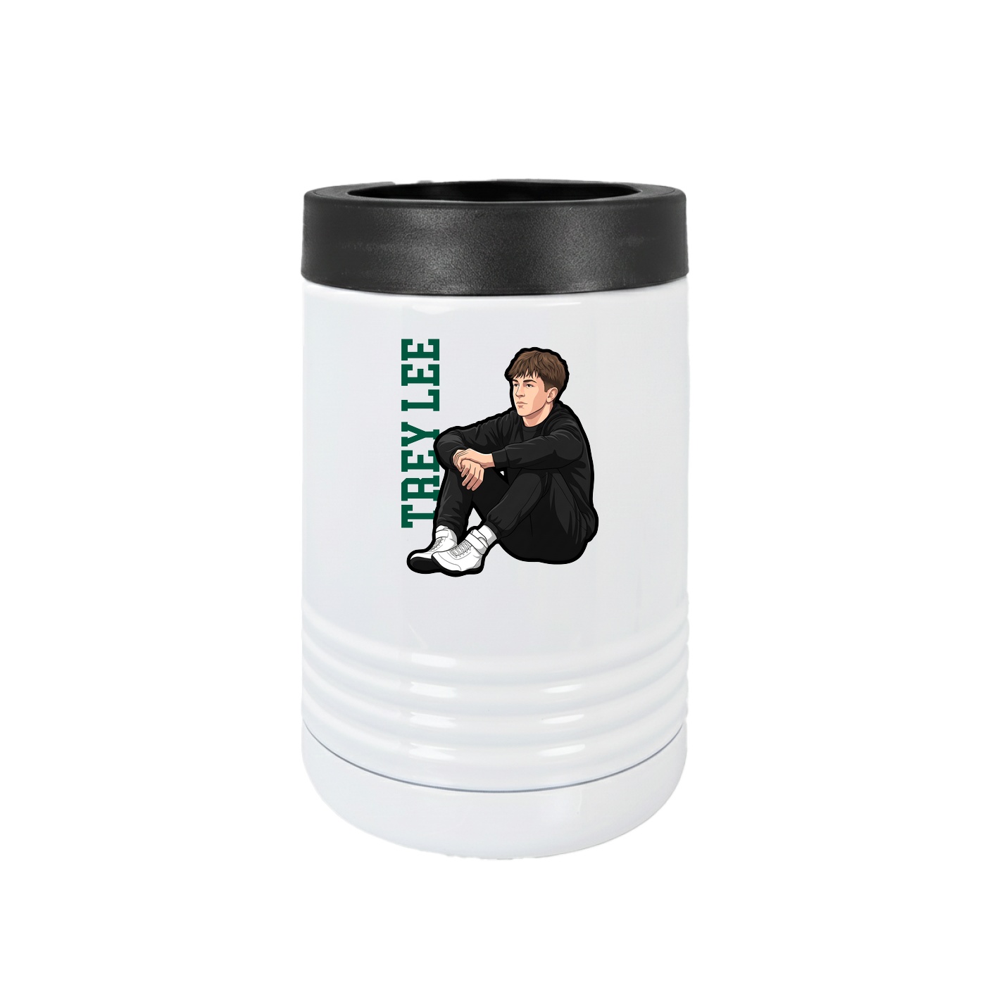 Beverage Holder — Name Vertical in White