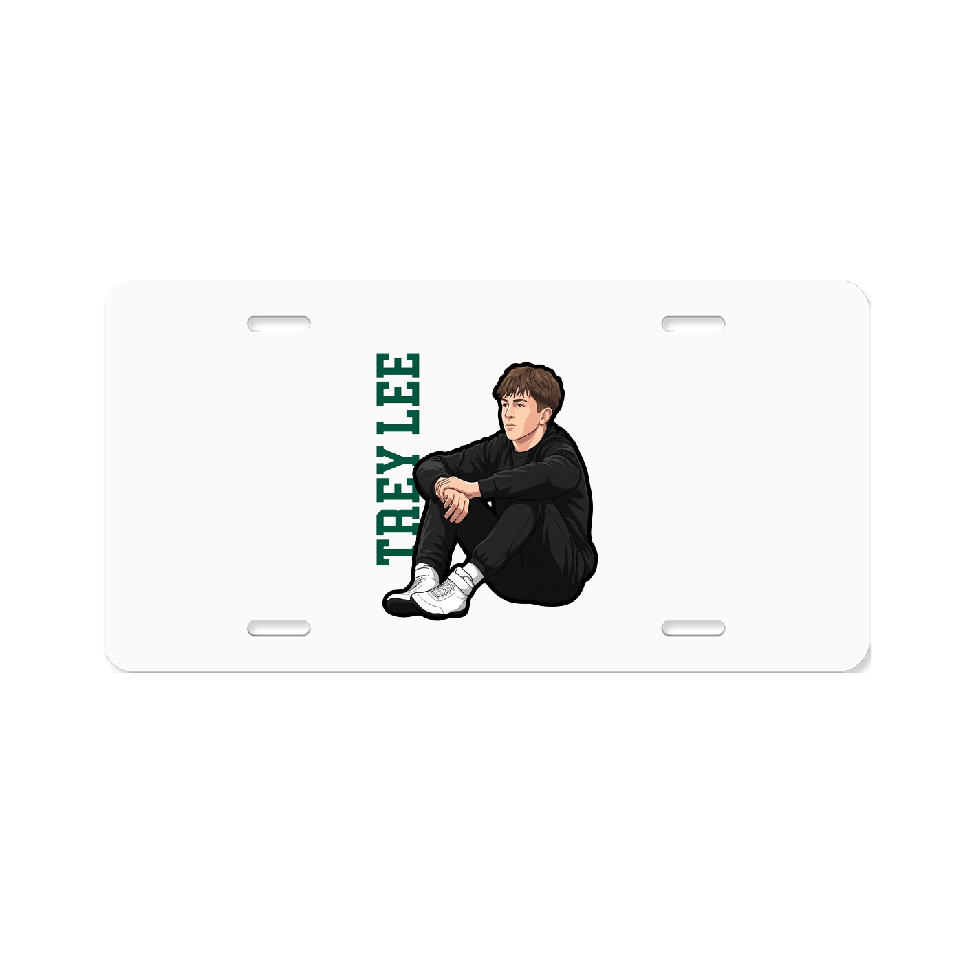 License Plate — Name Vertical in Classic