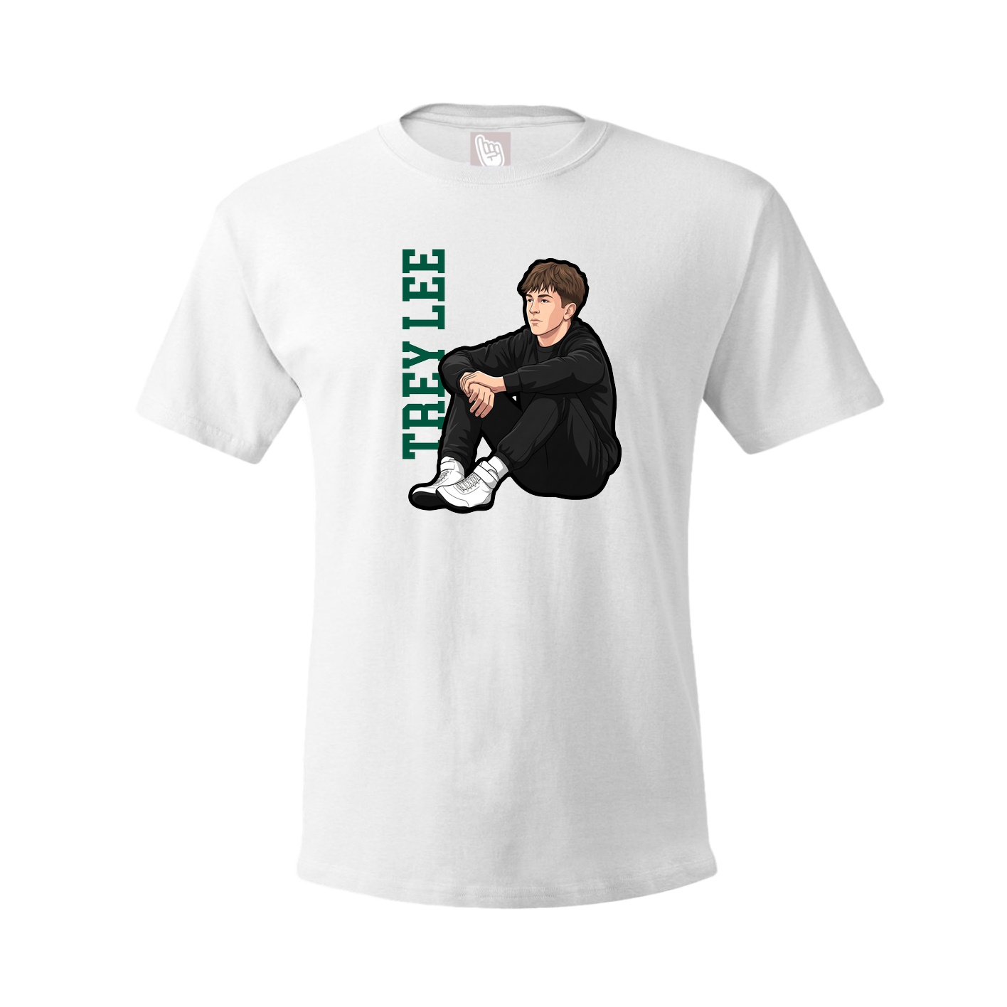 Tee — Name Vertical in White