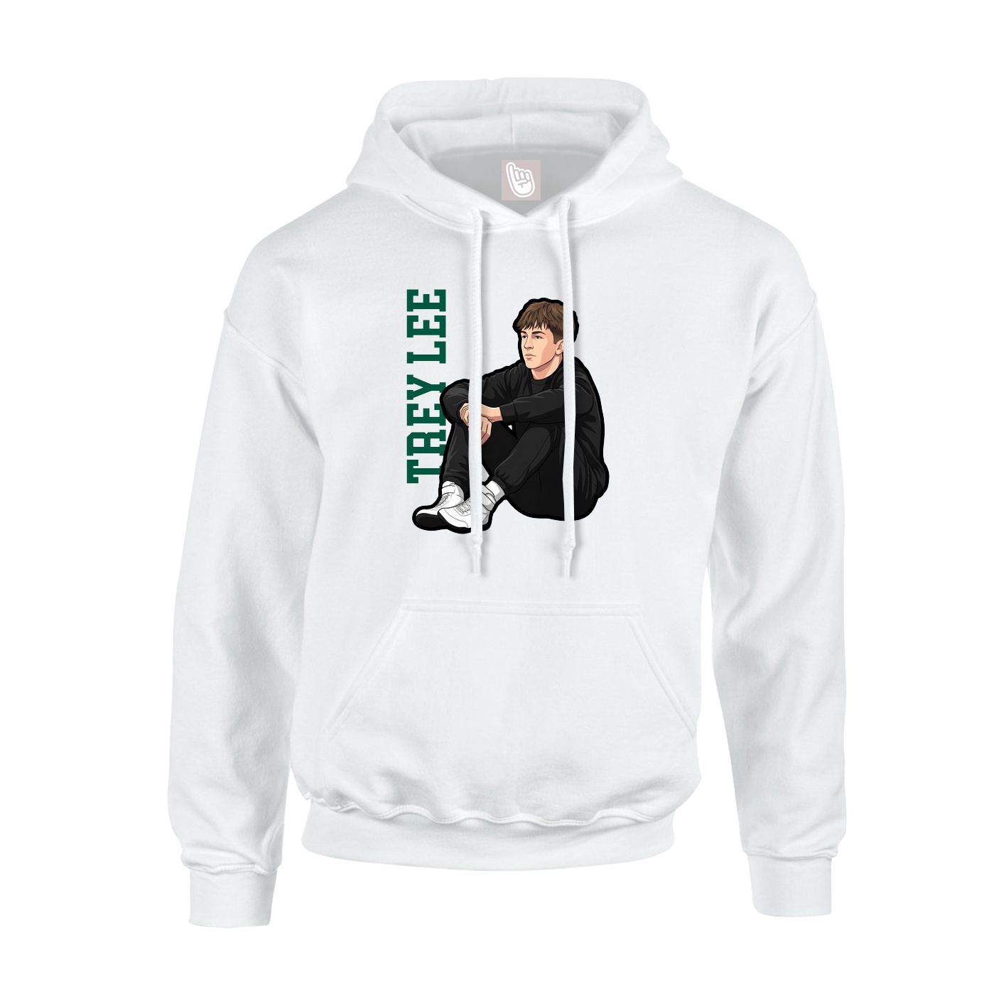 Hoodie — Name Vertical in White