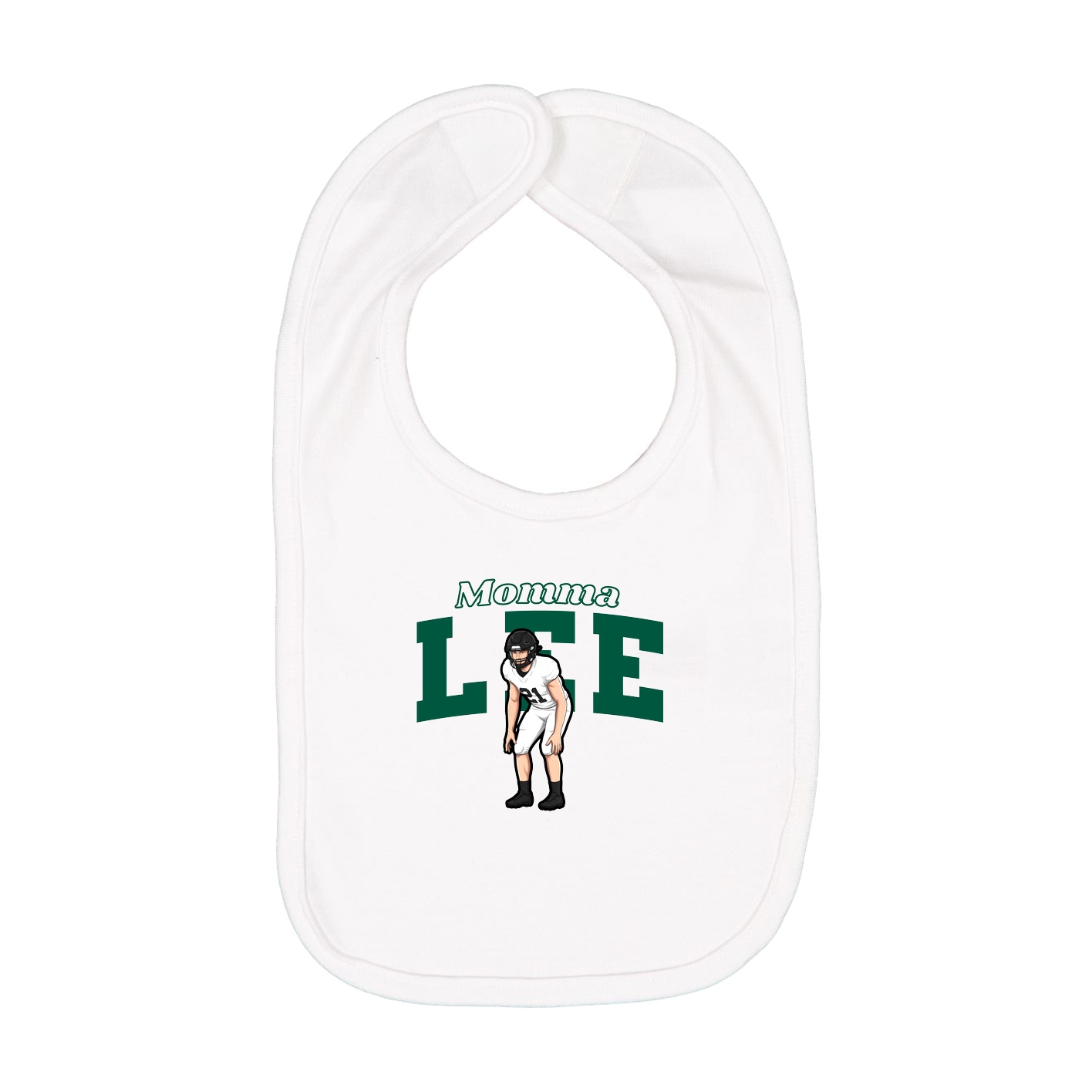 Infant Bib — Mothers Day Block in White