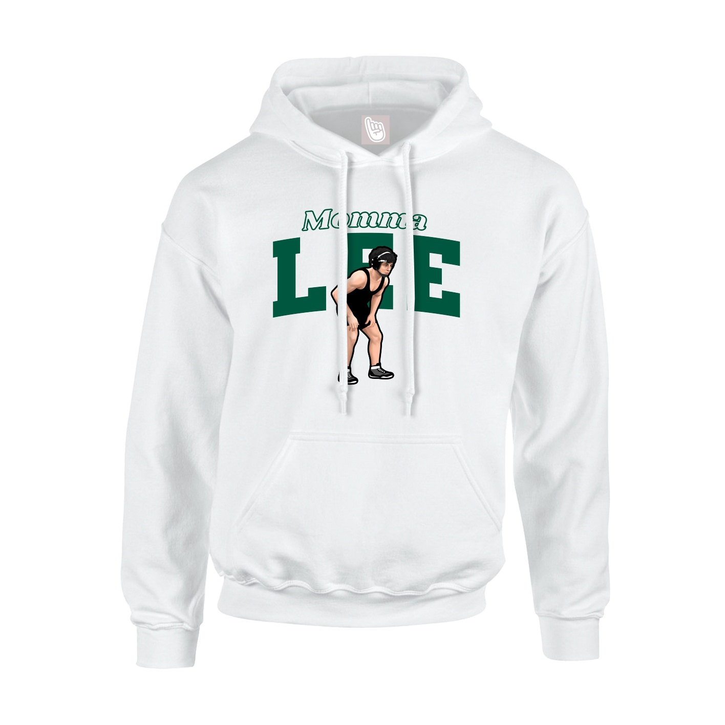 Youth Hoodie — Mothers Day Block in White