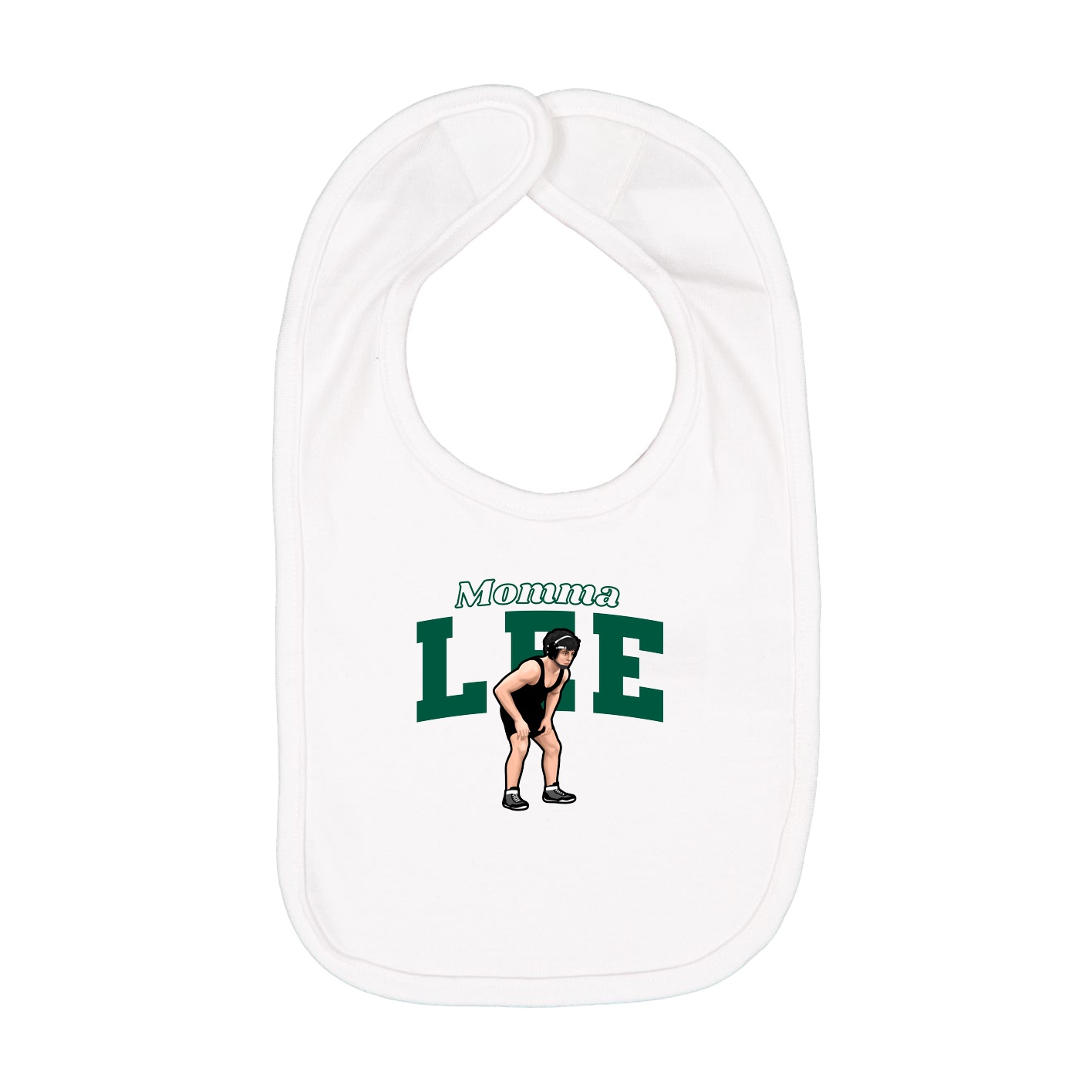 Infant Bib — Mothers Day Block in White