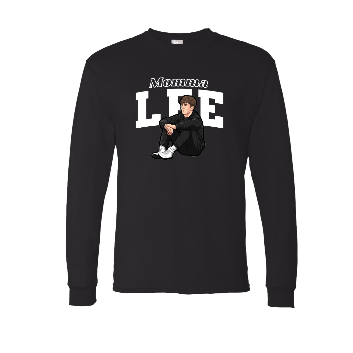 Long Sleeve Tee — Mothers Day Block in Black