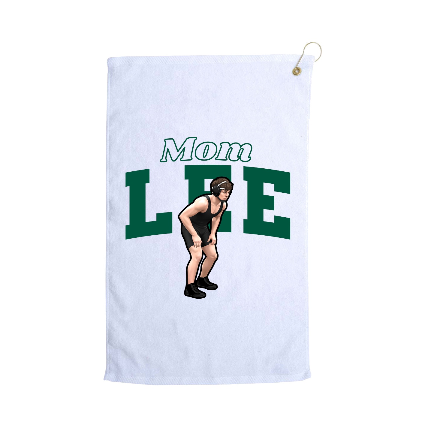 Golf Towel — Mothers Day Block in White