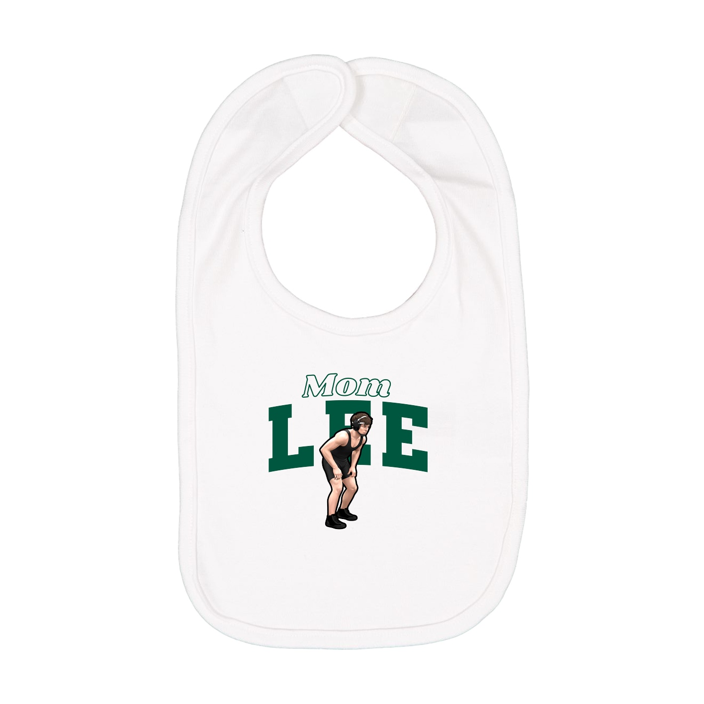 Infant Bib — Mothers Day Block in White
