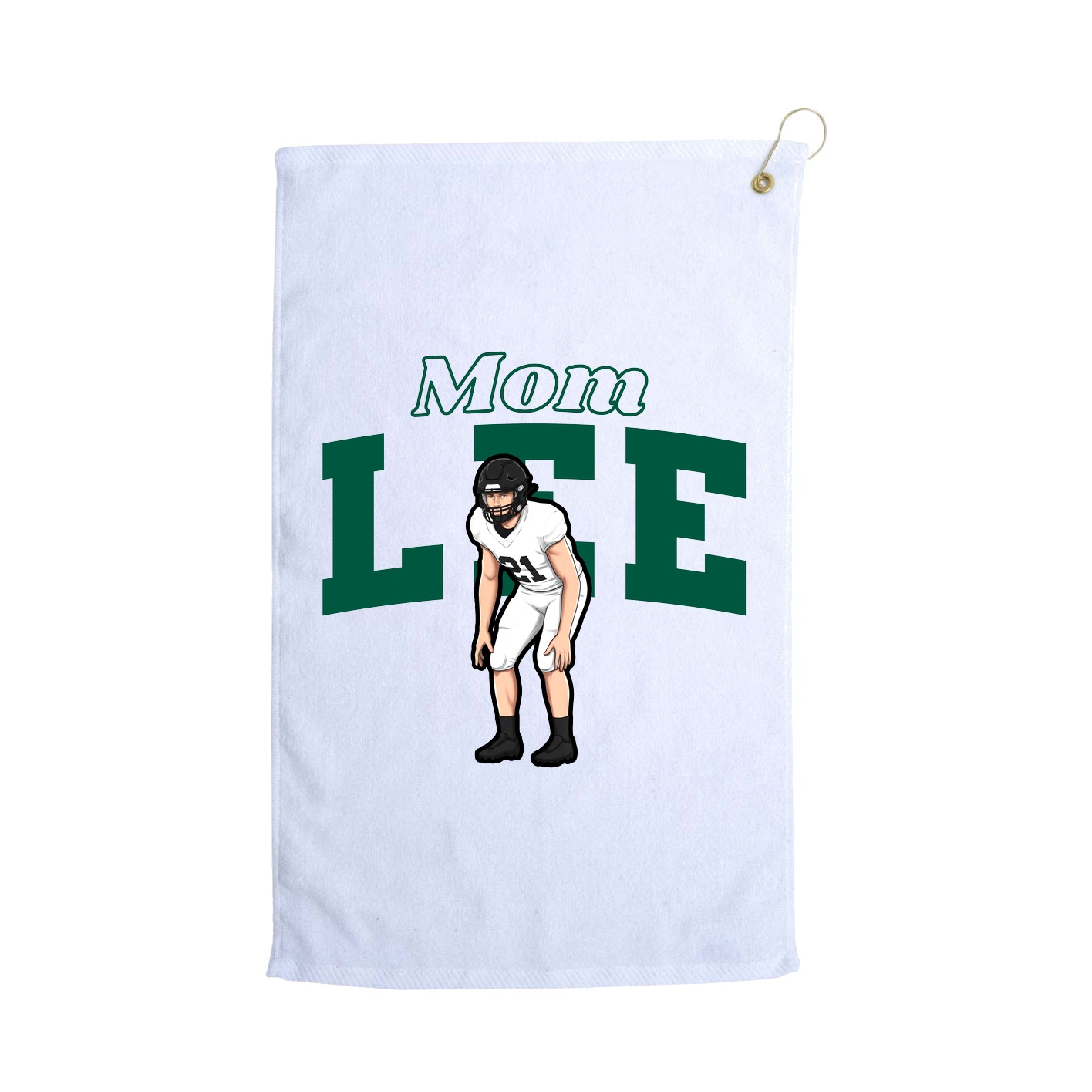 Golf Towel — Mothers Day Block in White