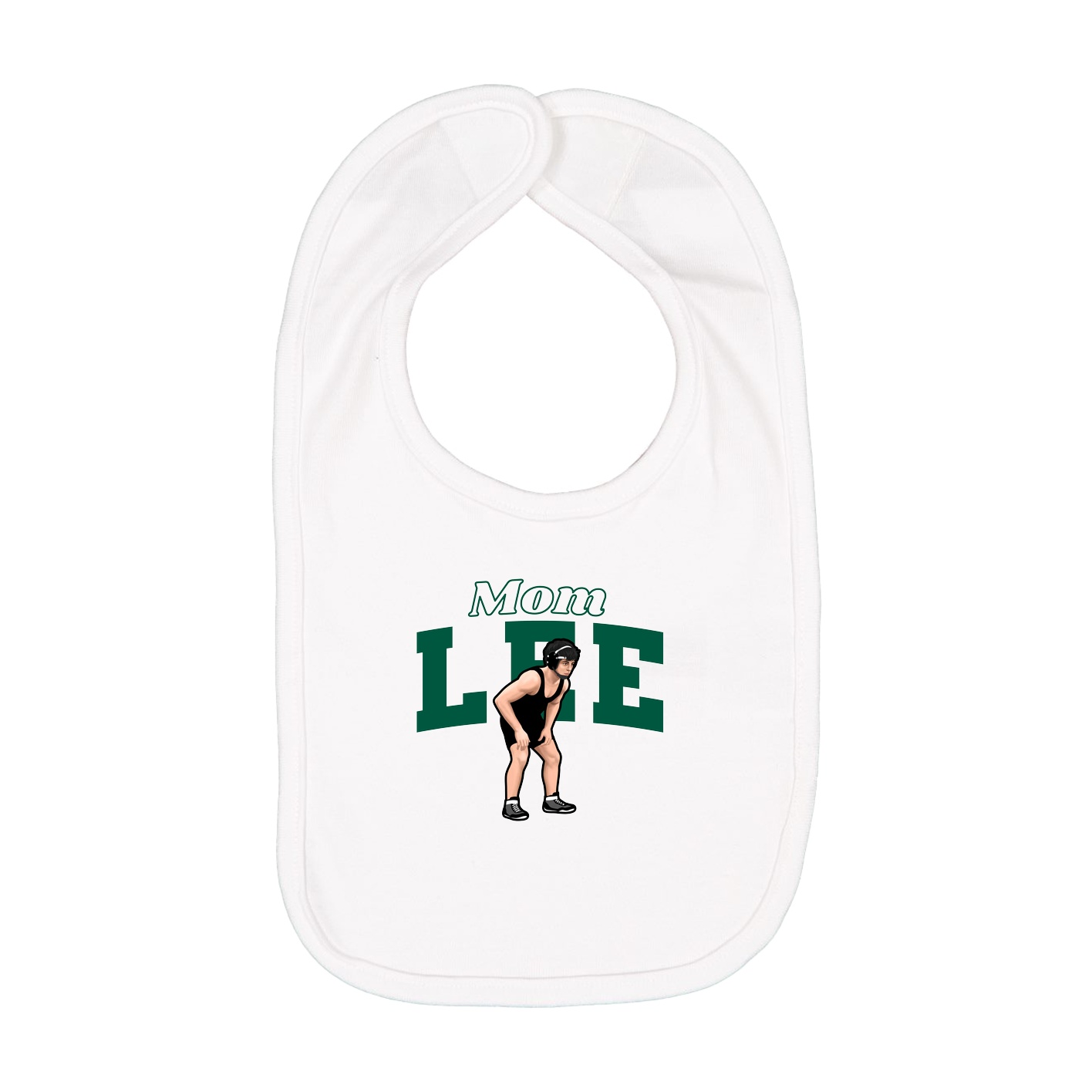 Infant Bib — Mothers Day Block in White