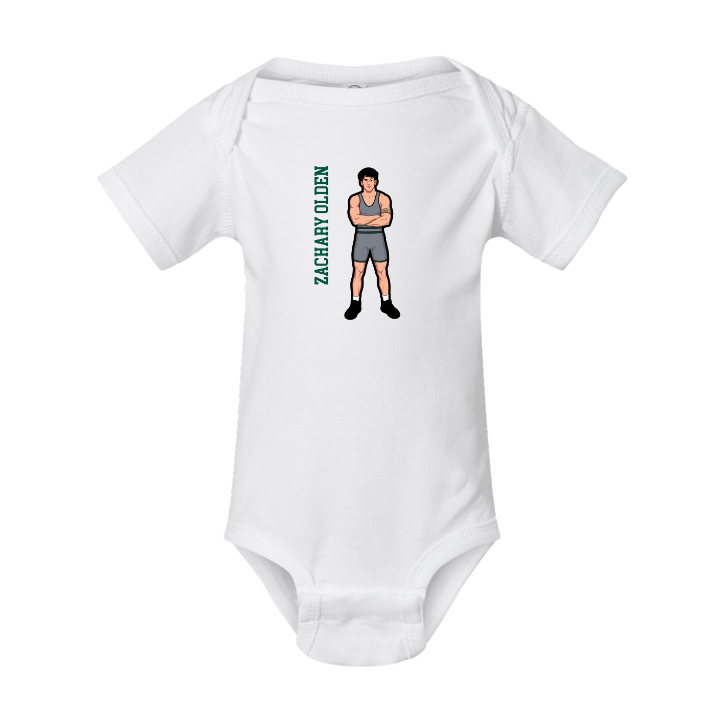 Baby Onesie — Name Vertical in White