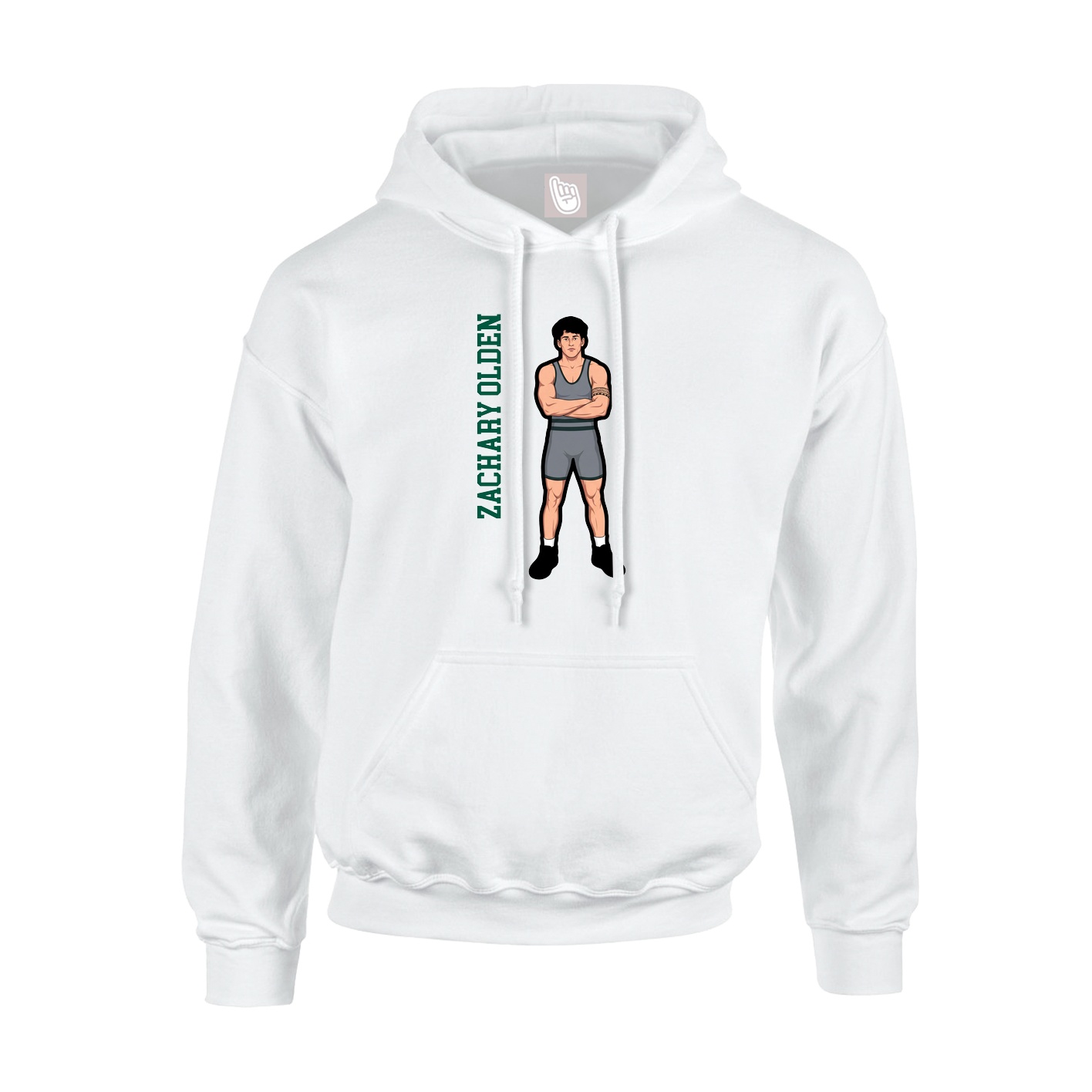 Youth Hoodie — Name Vertical in White