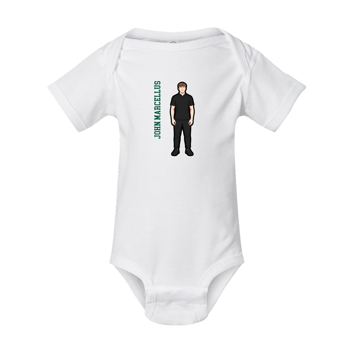 Baby Onesie — Name Vertical in White