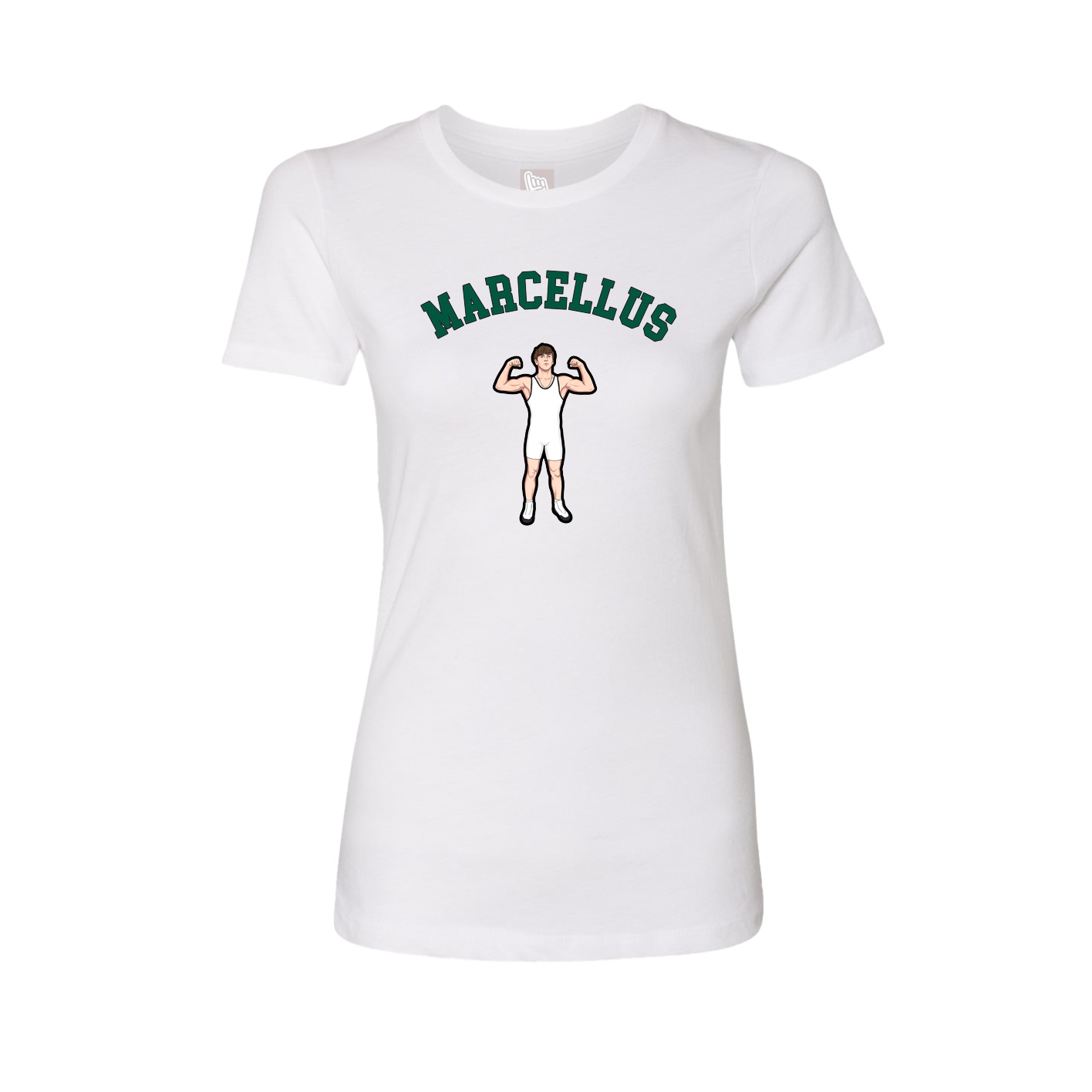 Fitted Women's Tee — Shirsey Arch in White
