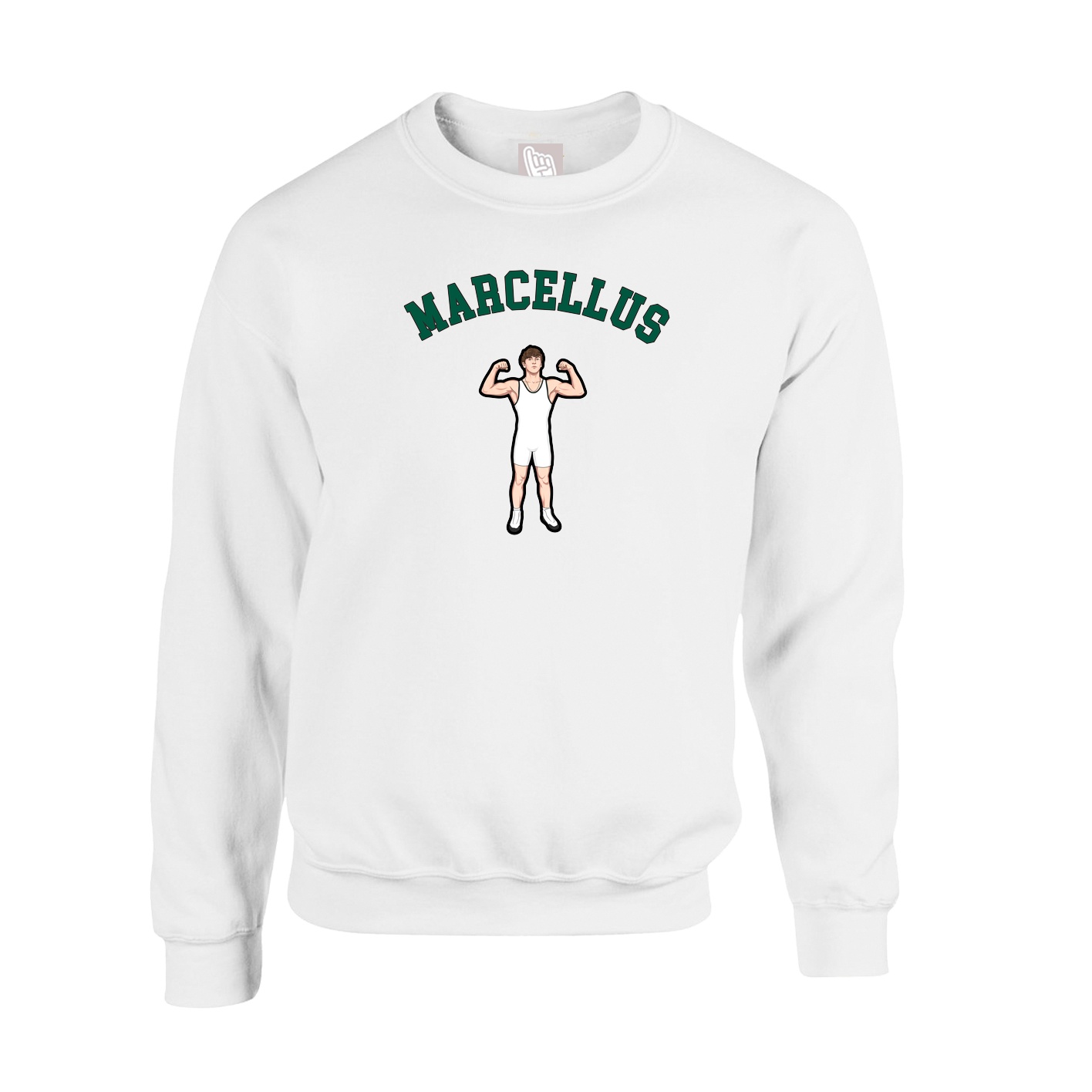 Fleece Crew — Shirsey Arch in White