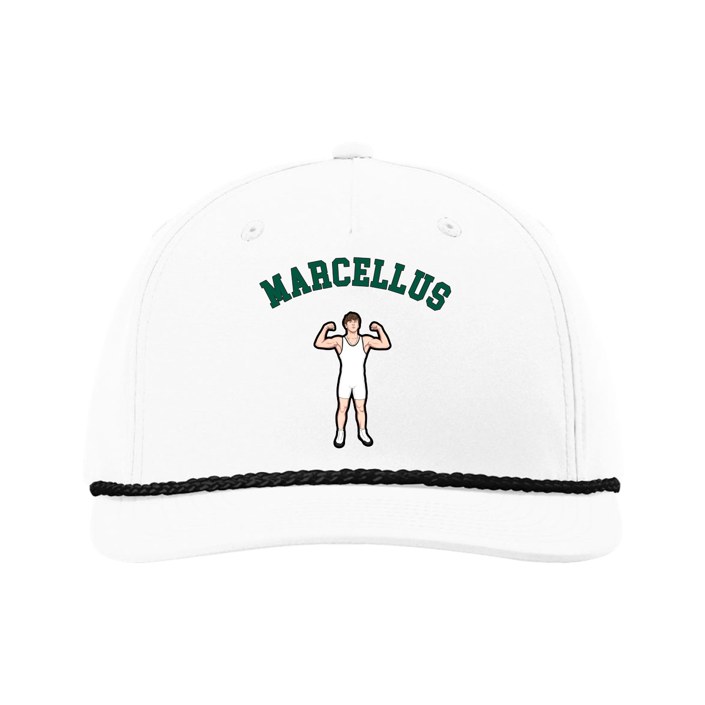 Five-Panel Classic Rope Cap — Shirsey Arch in White