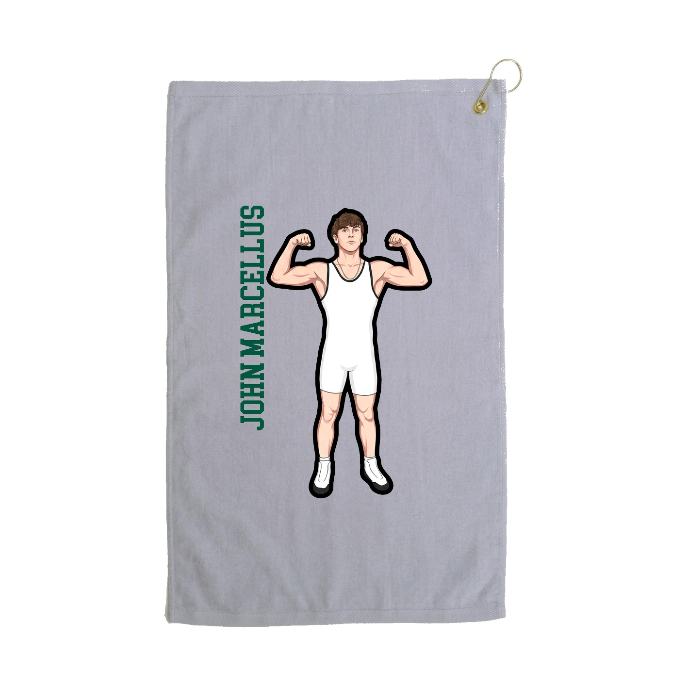 Golf Towel — Name Vertical in Grey