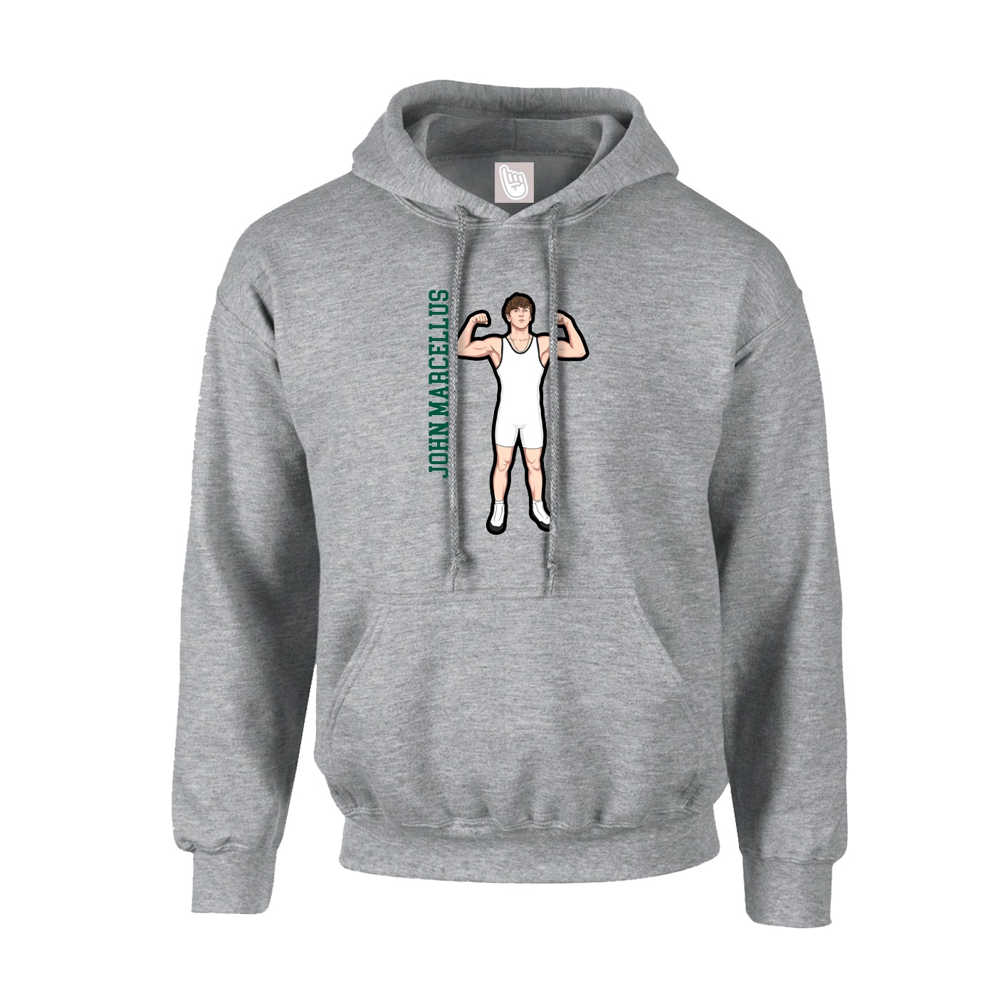 Youth Hoodie — Name Vertical in Grey
