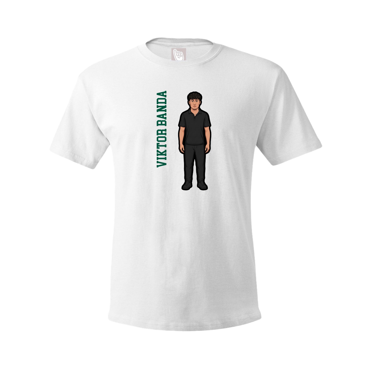Youth Tee — Name Vertical in White