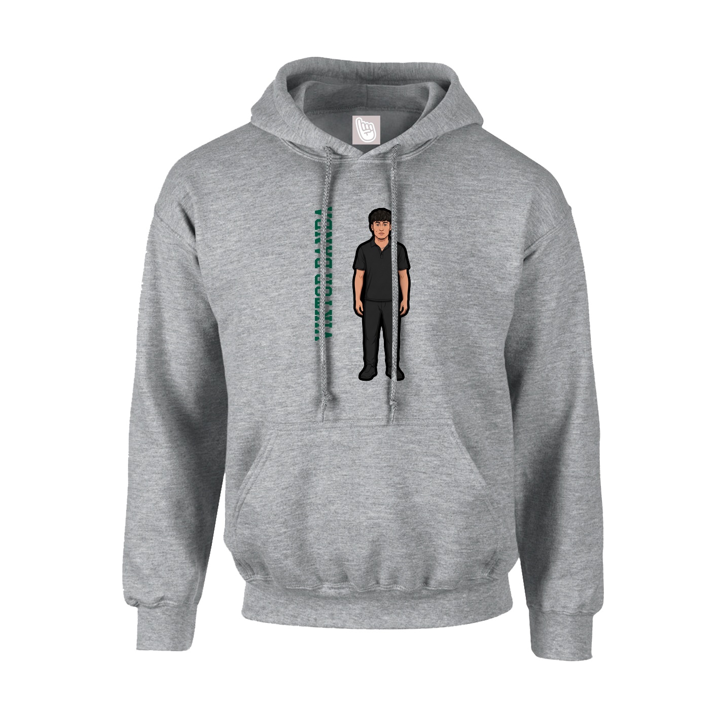 Hoodie — Name Vertical in Grey