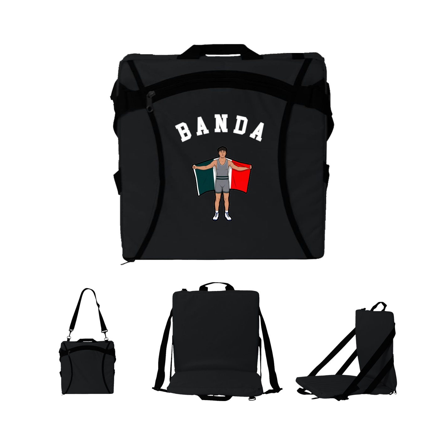 Folding Stadium Seat — Shirsey Arch in Black