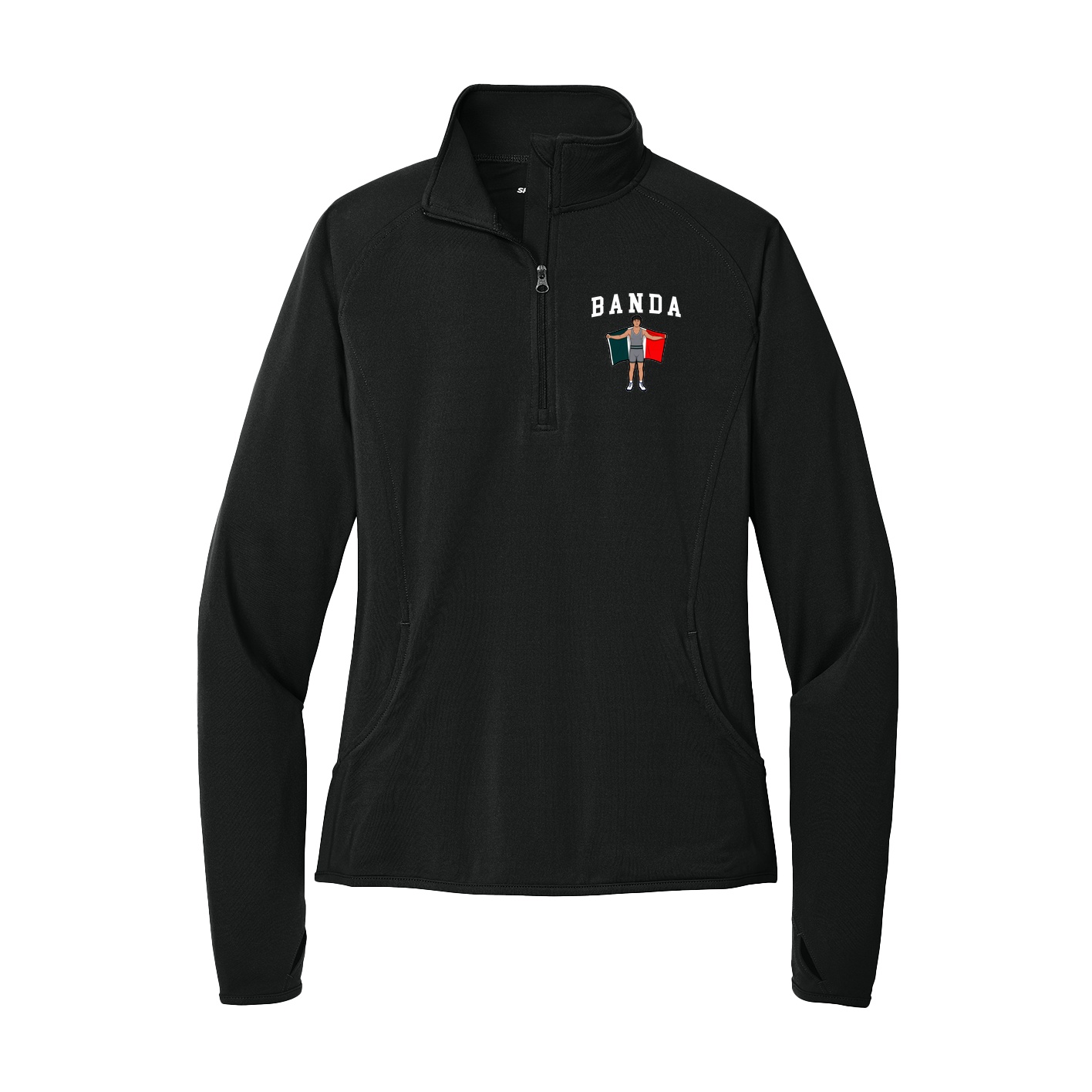 Women's Q-Zip Pullover — Shirsey in Black