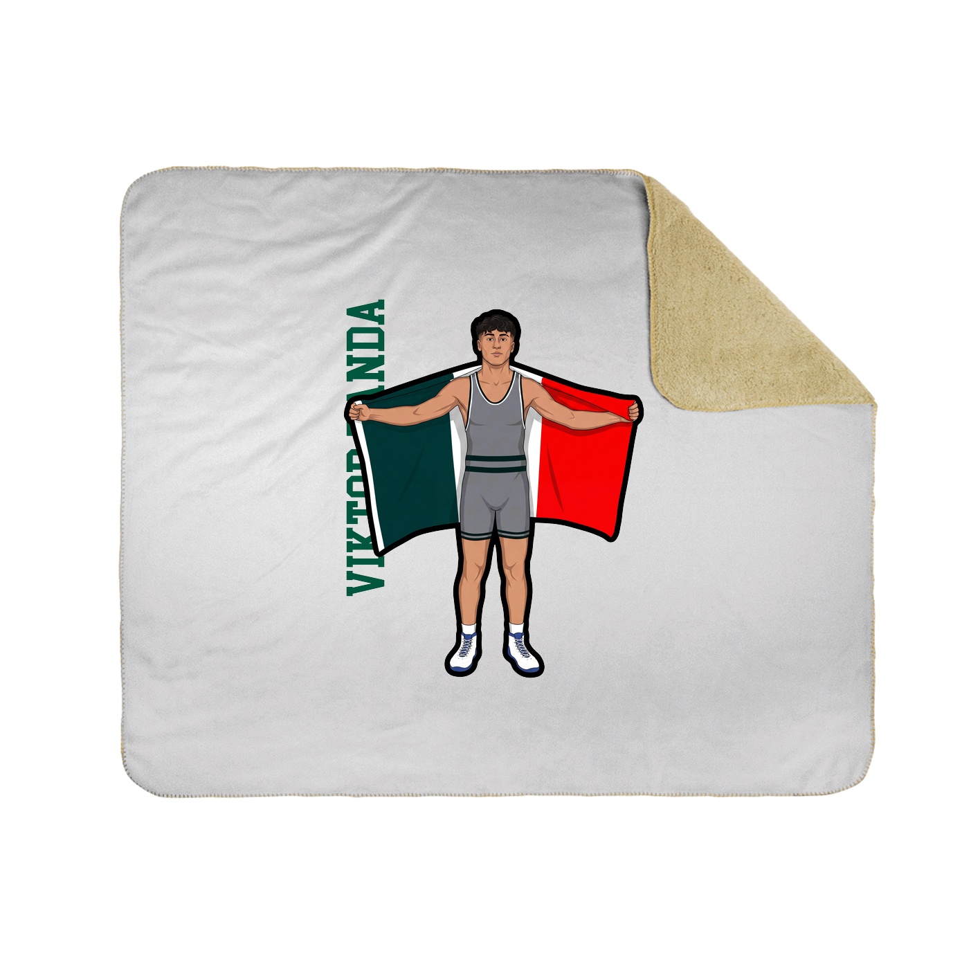 Throw Blanket — Name Vertical in White