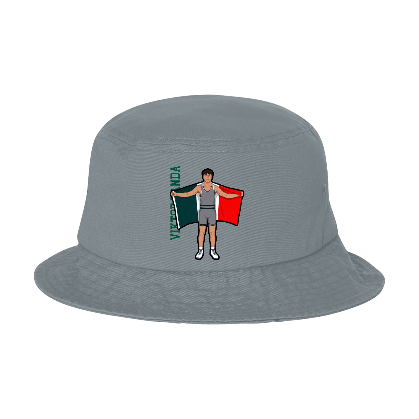 Bucket Cap — Name Vertical in Grey