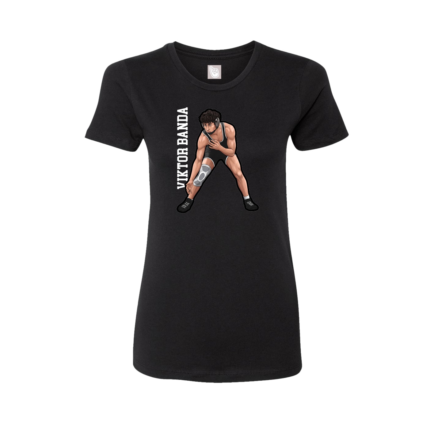 Fitted Women's Tee — Name Vertical in Black