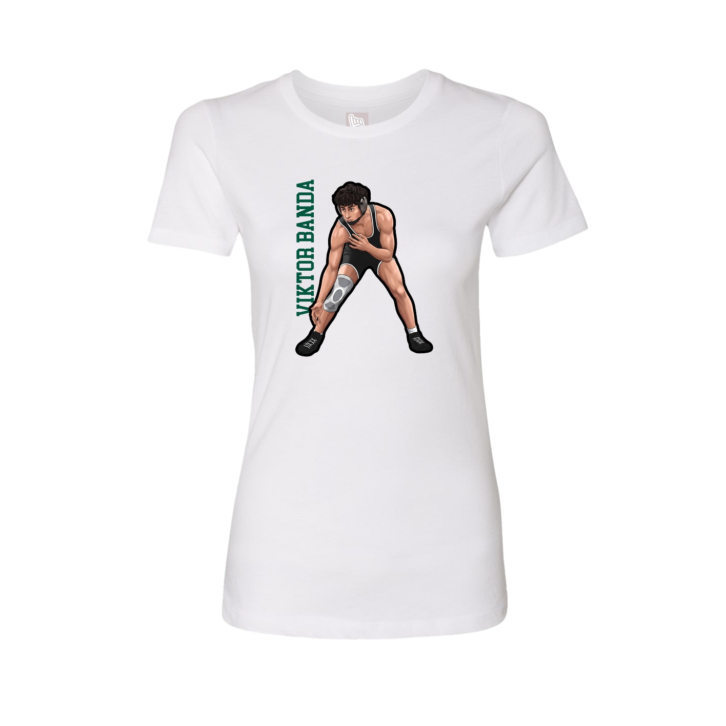 Womens Tee — Name Vertical in White