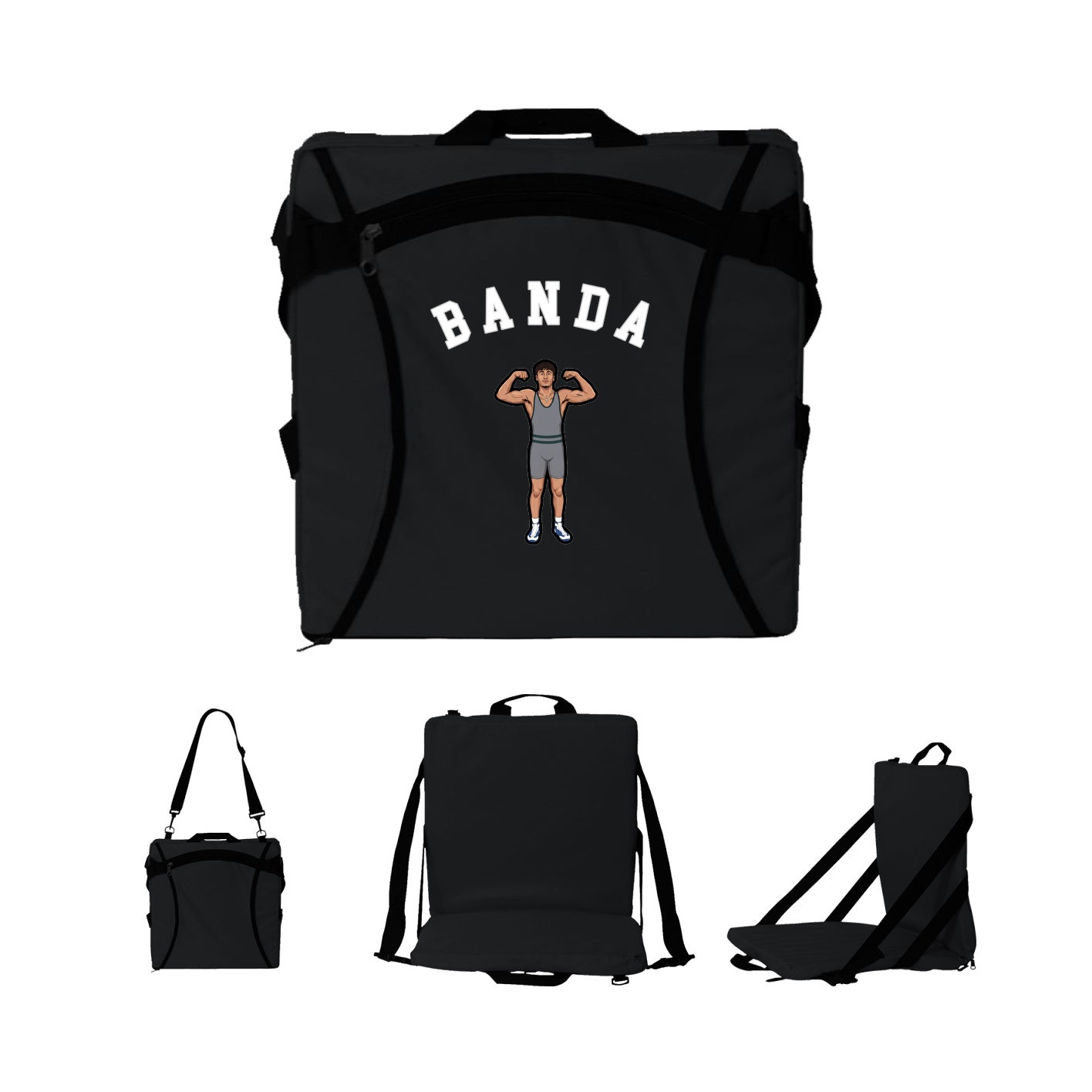 Folding Stadium Seat — Shirsey Arch in Black