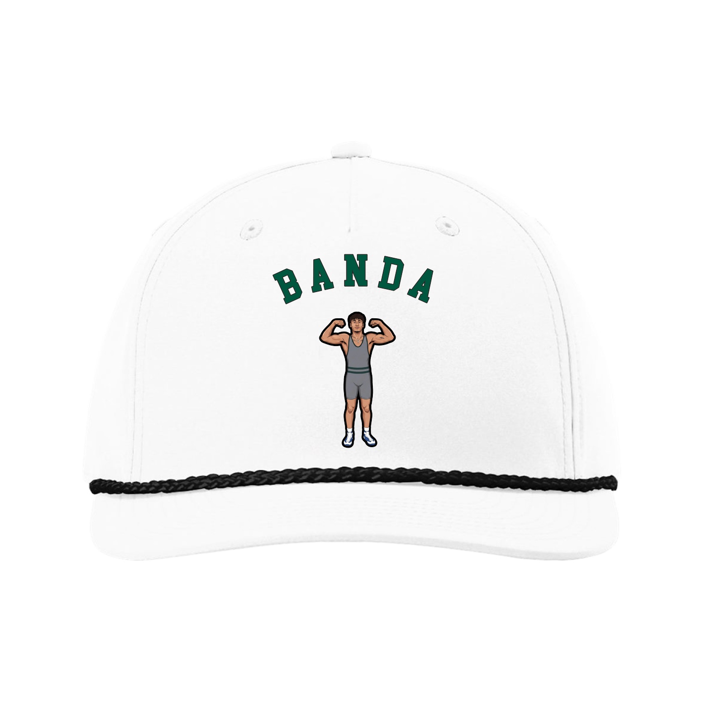 Five-Panel Classic Rope Cap — Shirsey Arch in White