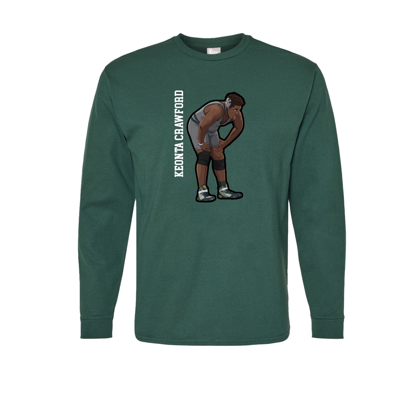 Long Sleeve Tee — Name Vertical in Green