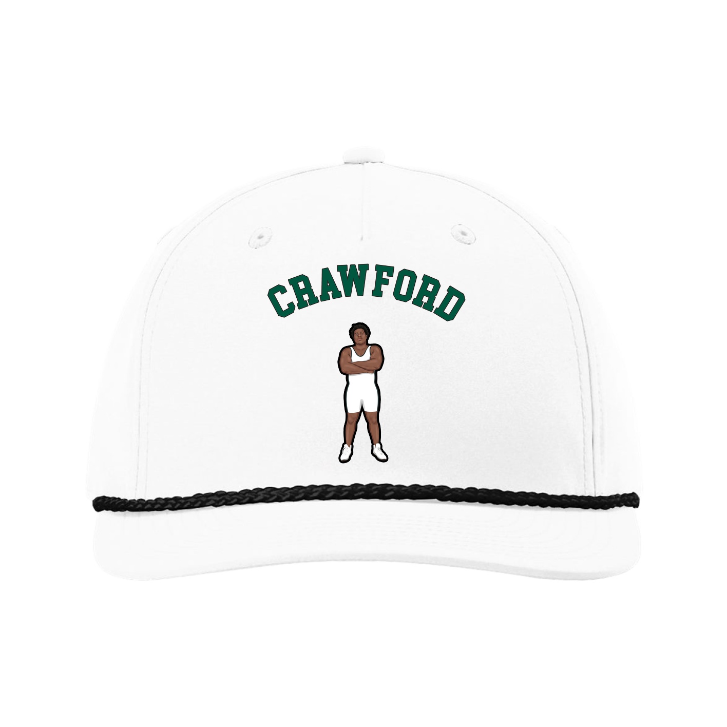 Five-Panel Classic Rope Cap — Shirsey Arch in White