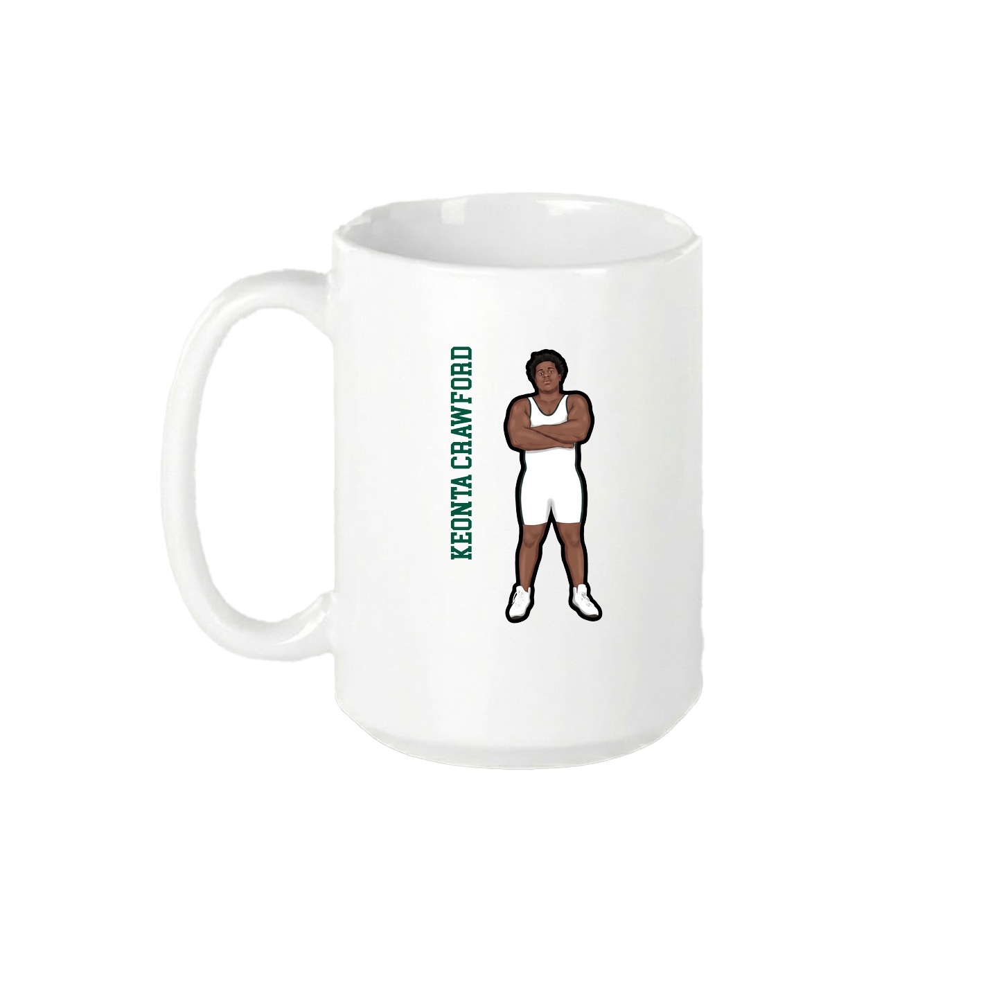 15oz Coffee Mug — Name Vertical in White