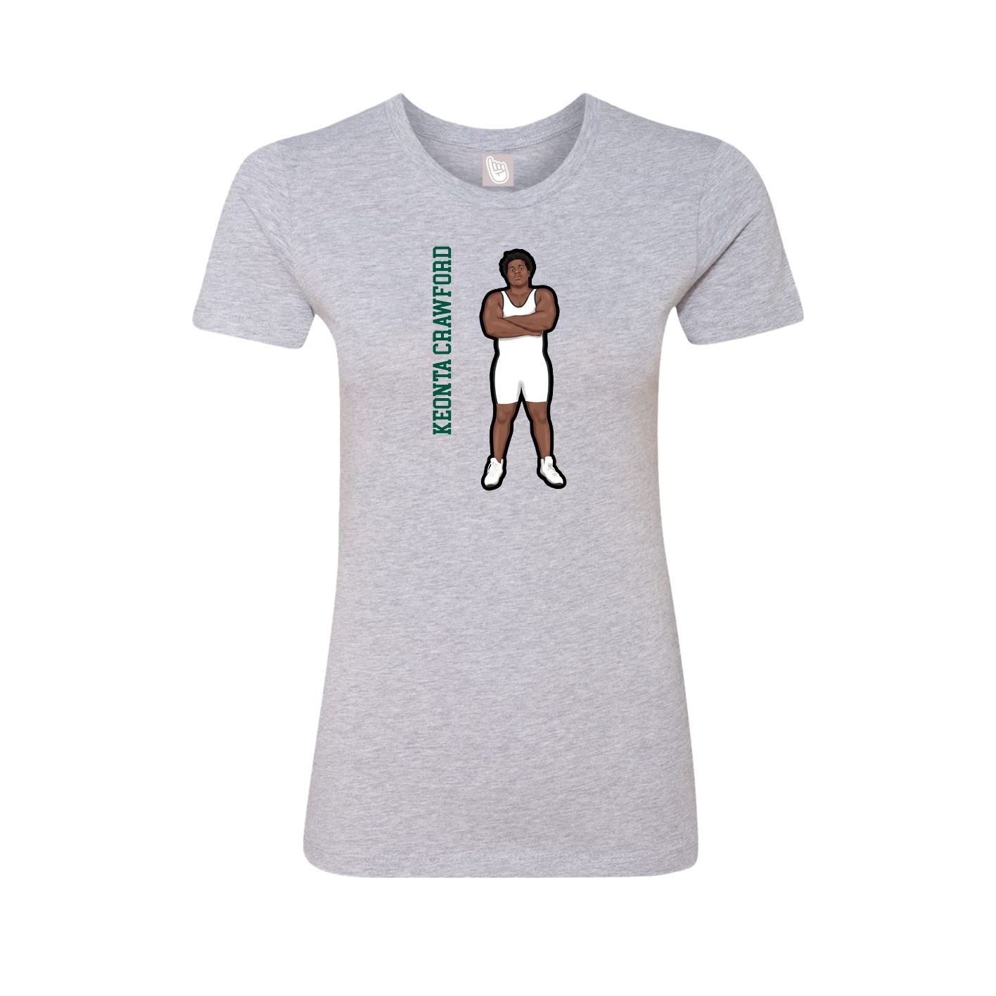 Womens Tee — Name Vertical in Grey