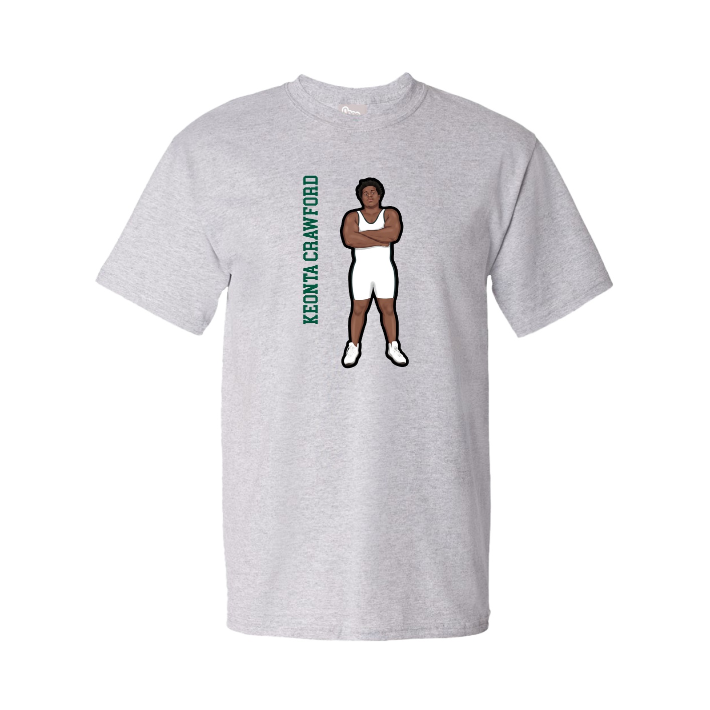 Youth Tee — Name Vertical in Grey