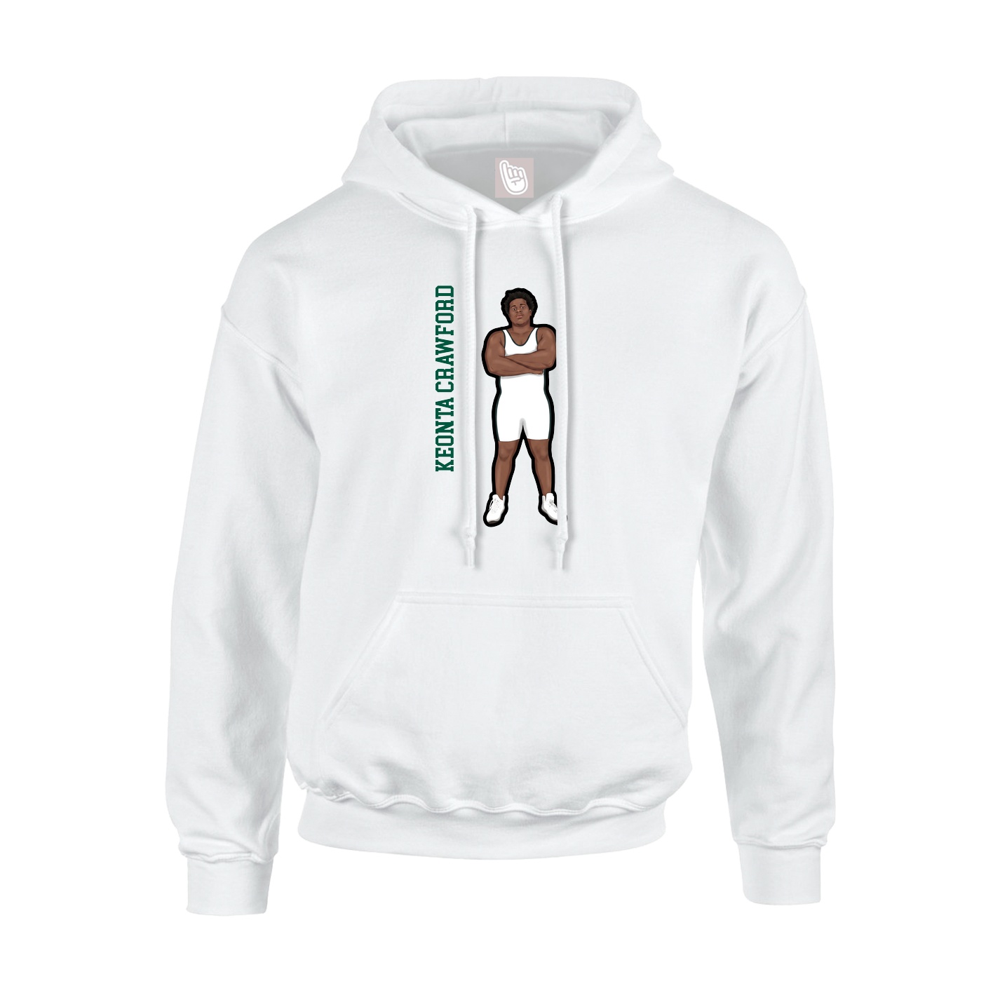 Youth Hoodie — Name Vertical in White