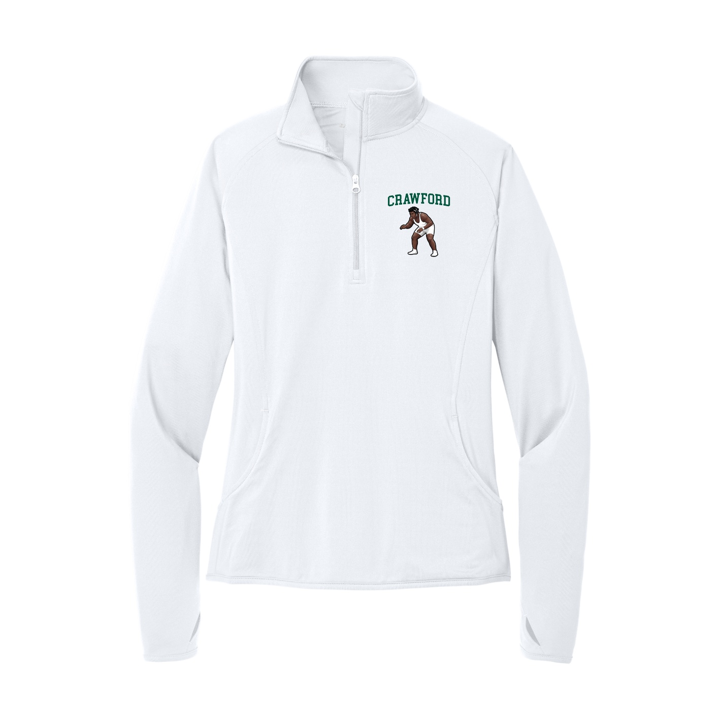 Women's Q-Zip Pullover — Shirsey in White