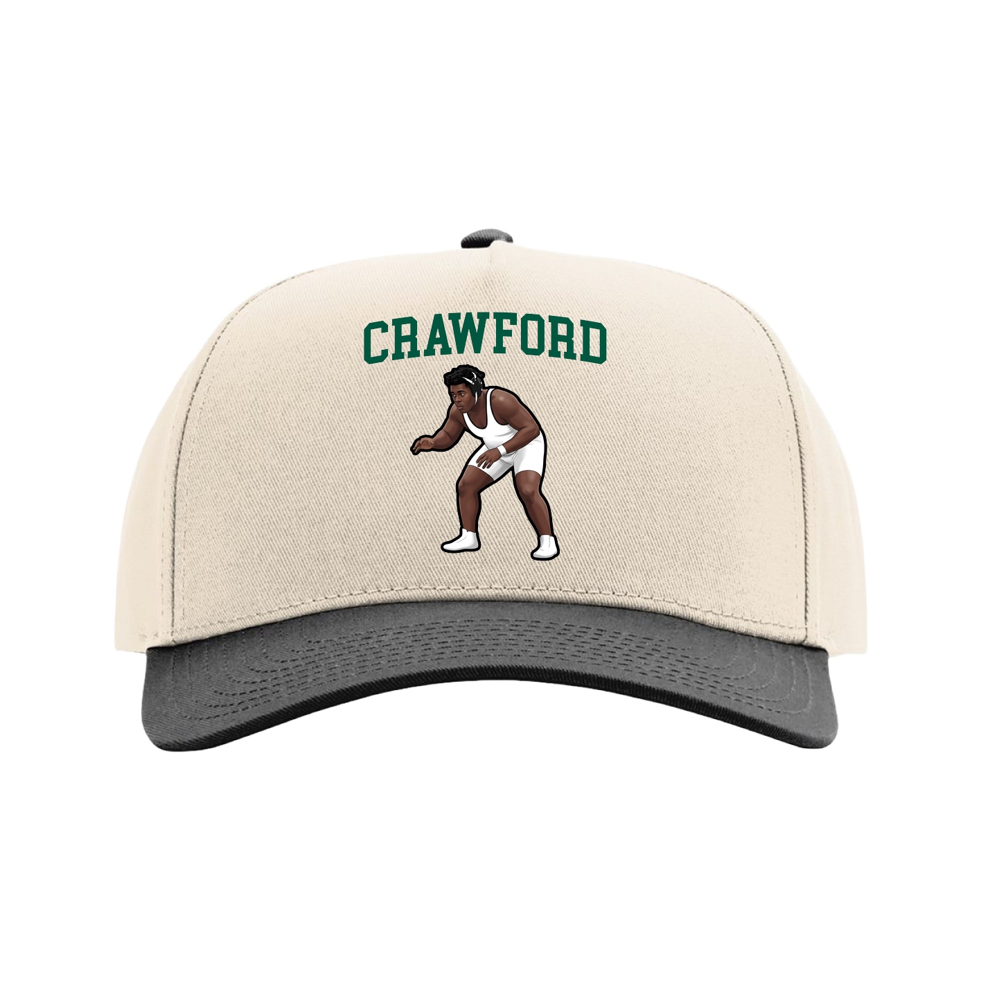 Full Fabric Five-Panel Champ Cap — Shirsey in Cream/Black