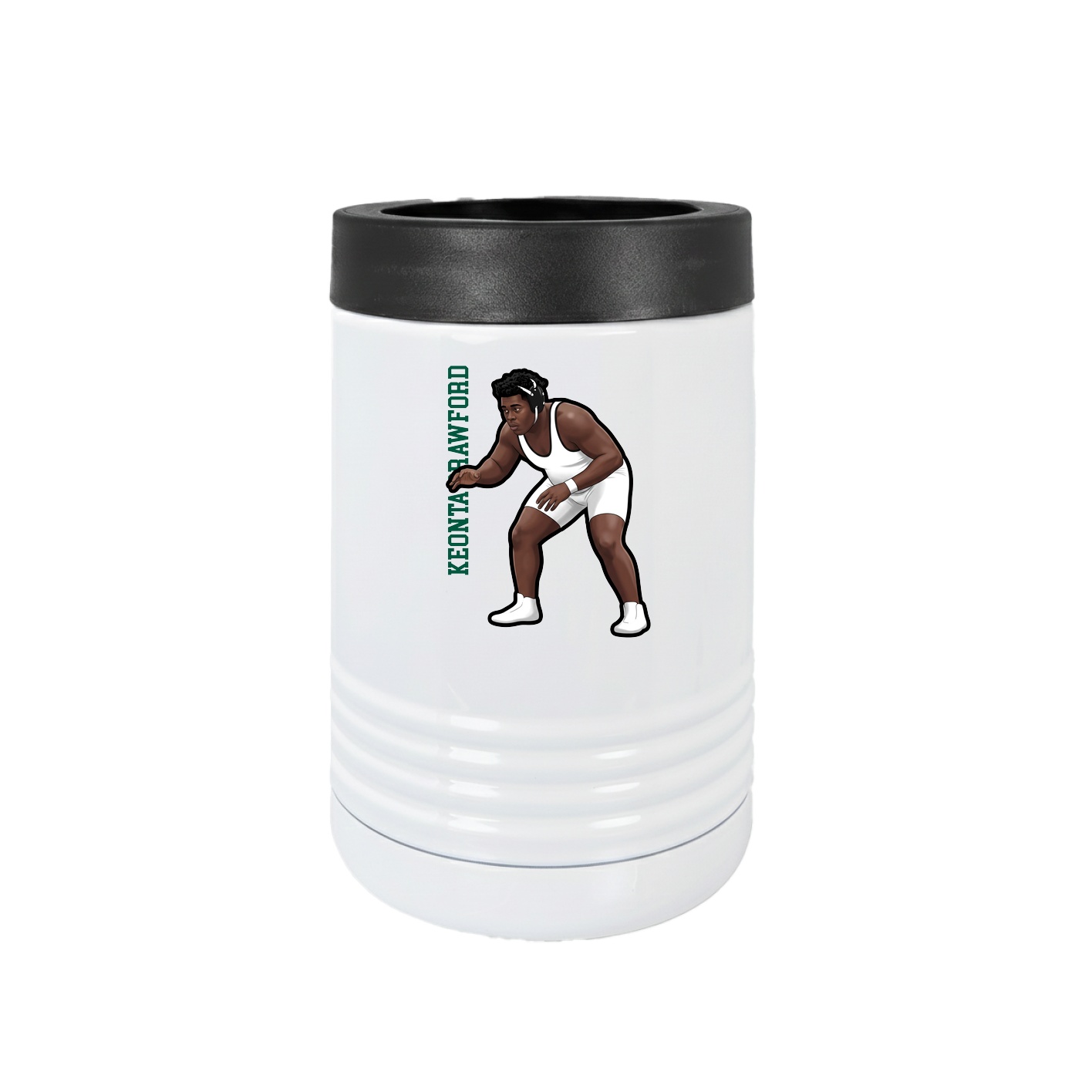 Beverage Holder — Name Vertical in White